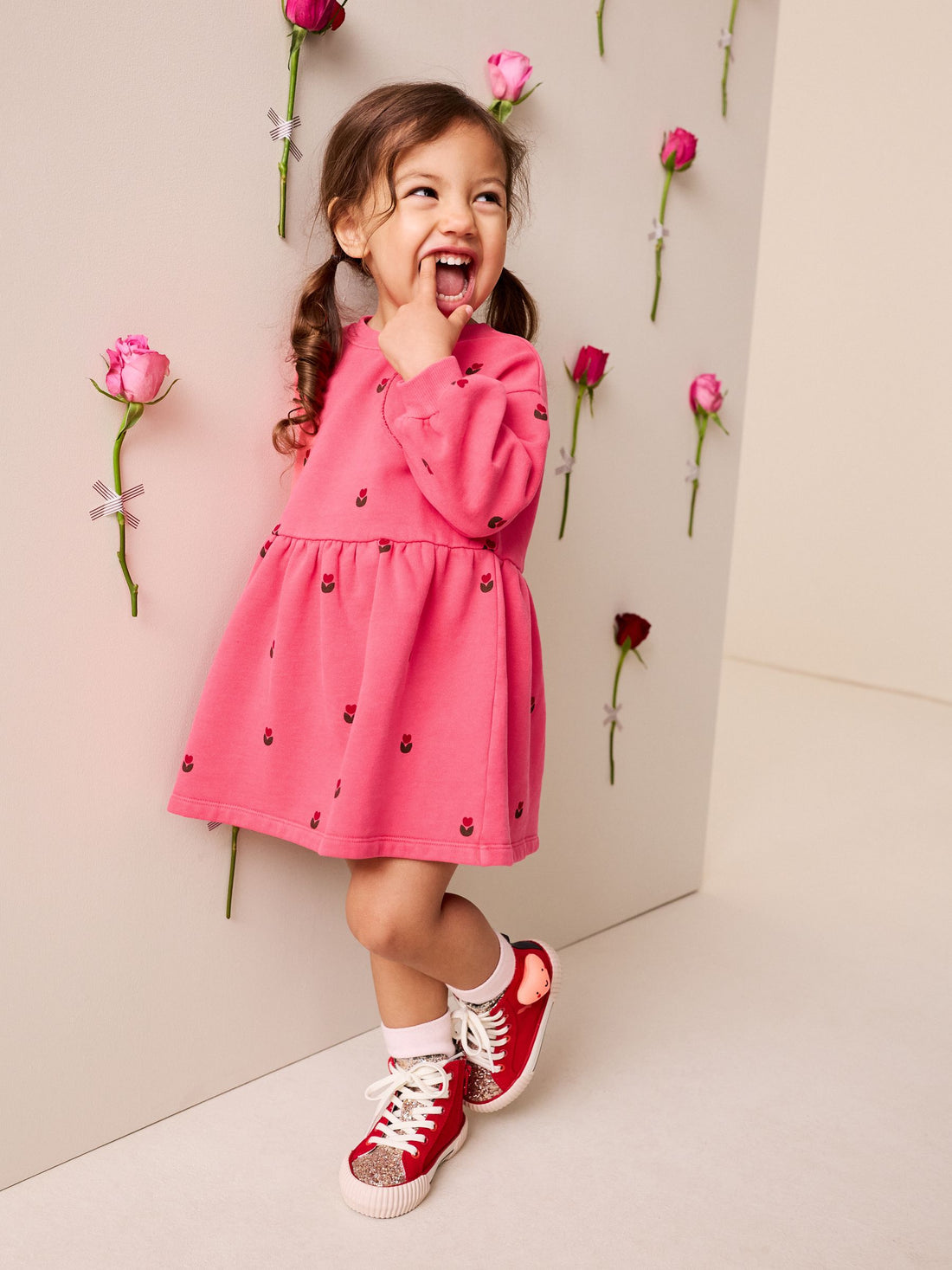Pink Hearts Sweat Dress (3mths-7yrs)