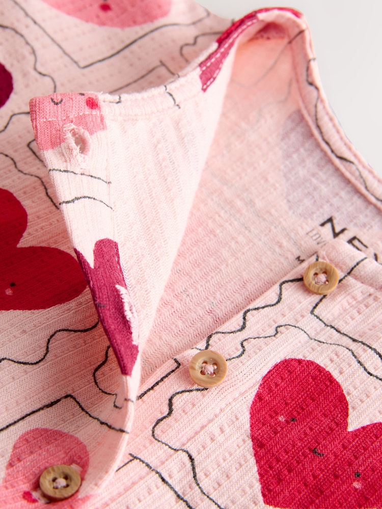 Pink Hearts Long Sleeve Jersey Dress (3mths-7yrs) - Image 3 of 4