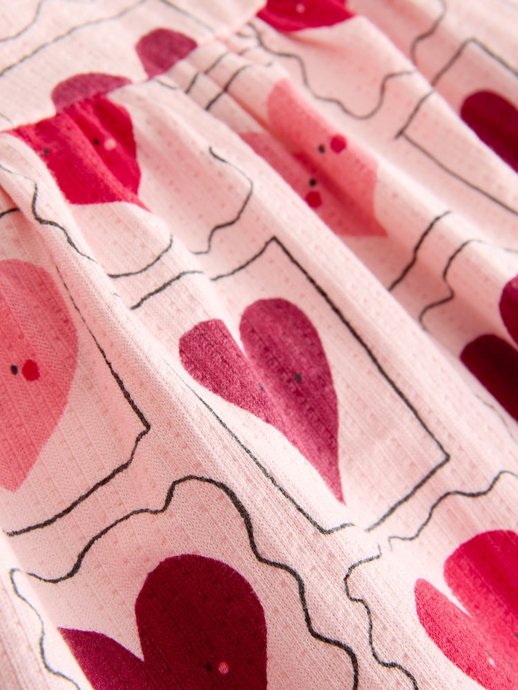 Pink Hearts Long Sleeve Jersey Dress (3mths-7yrs) - Image 4 of 4