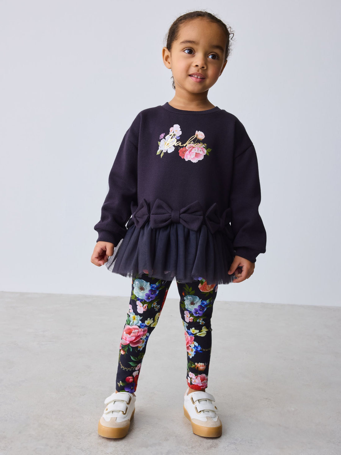 Baker by Ted Baker 2 Piece Bow Mesh Hem Sweat Top & Leggings Set