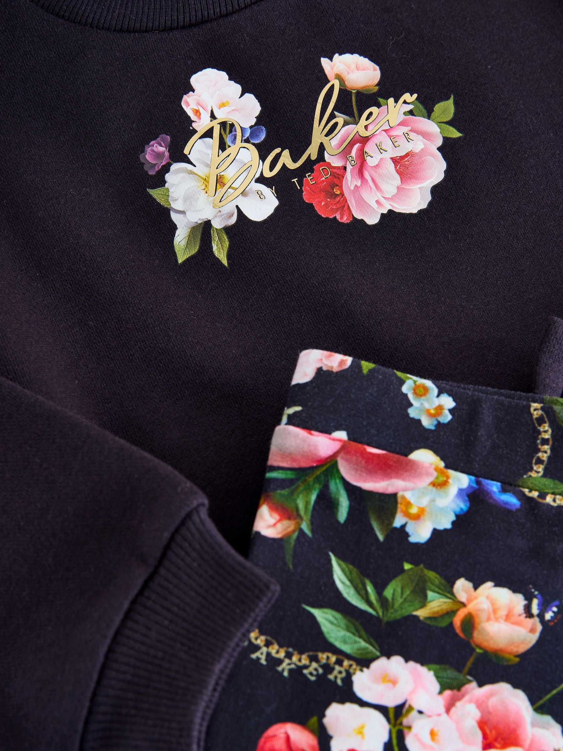 Baker by Ted Baker 2 Piece Bow Mesh Hem Sweat Top & Leggings Set