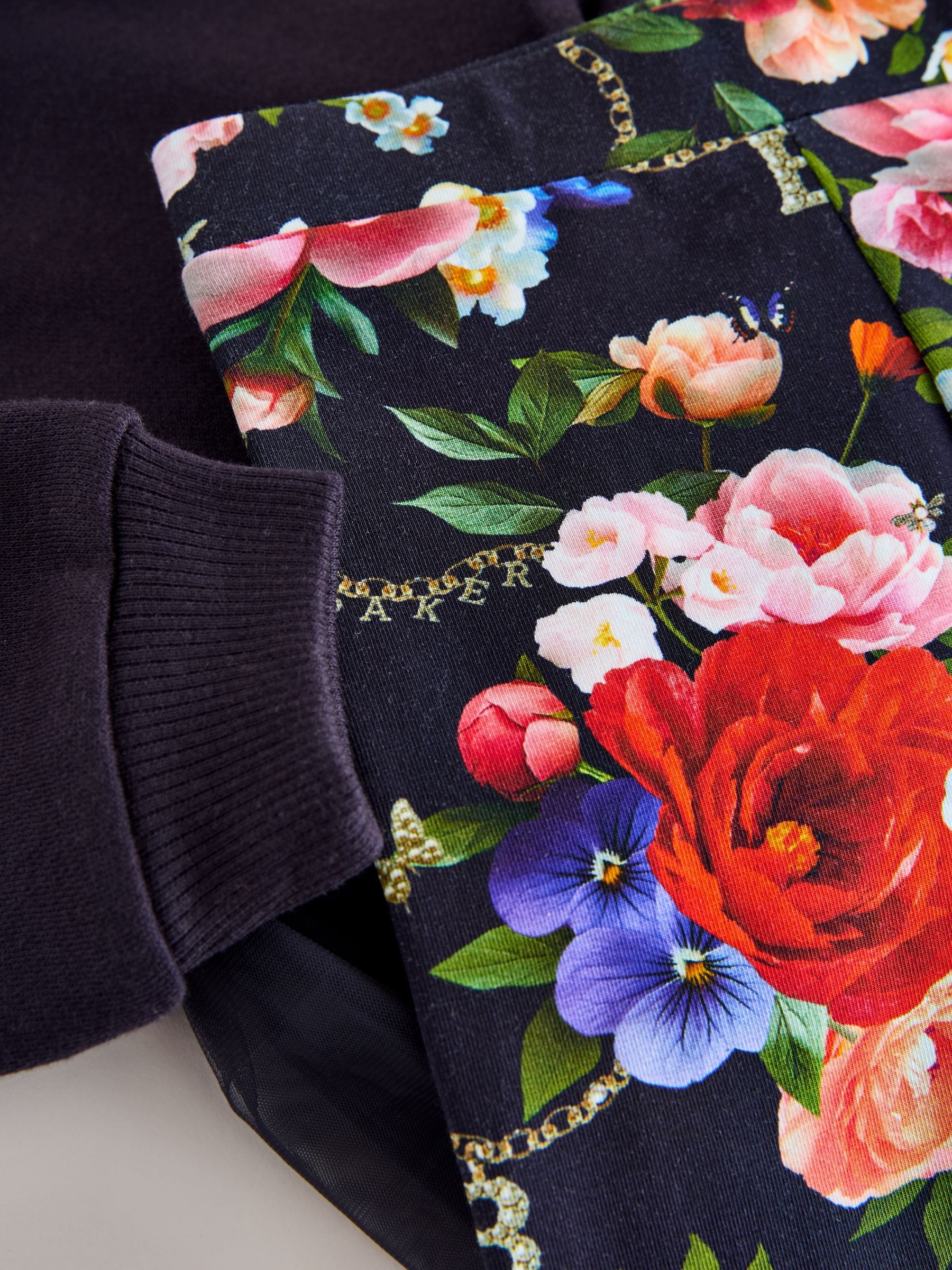 Baker by Ted Baker 2 Piece Bow Mesh Hem Sweat Top & Leggings Set