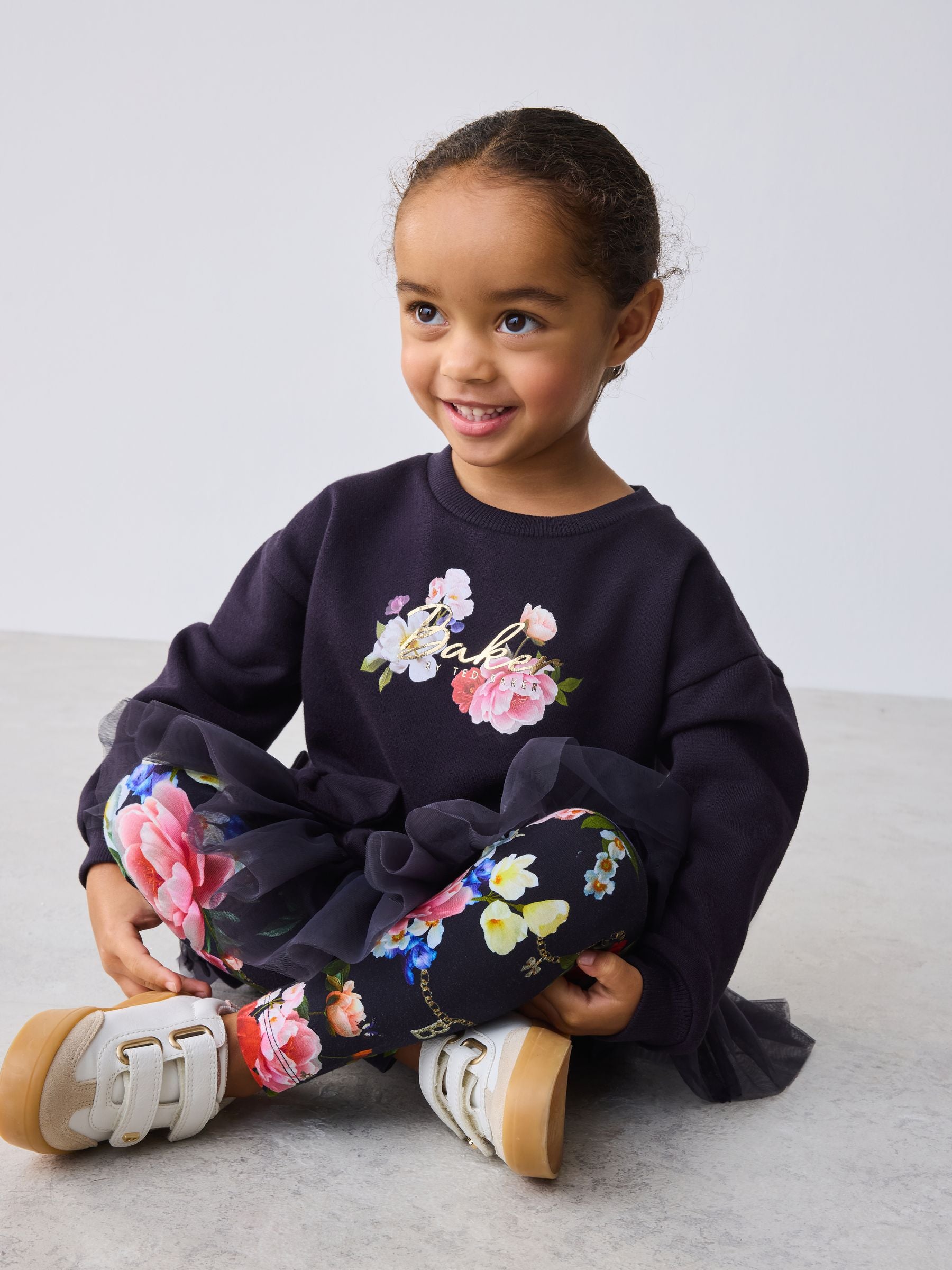 Baker by Ted Baker 2 Piece Bow Mesh Hem Sweat Top & Leggings Set