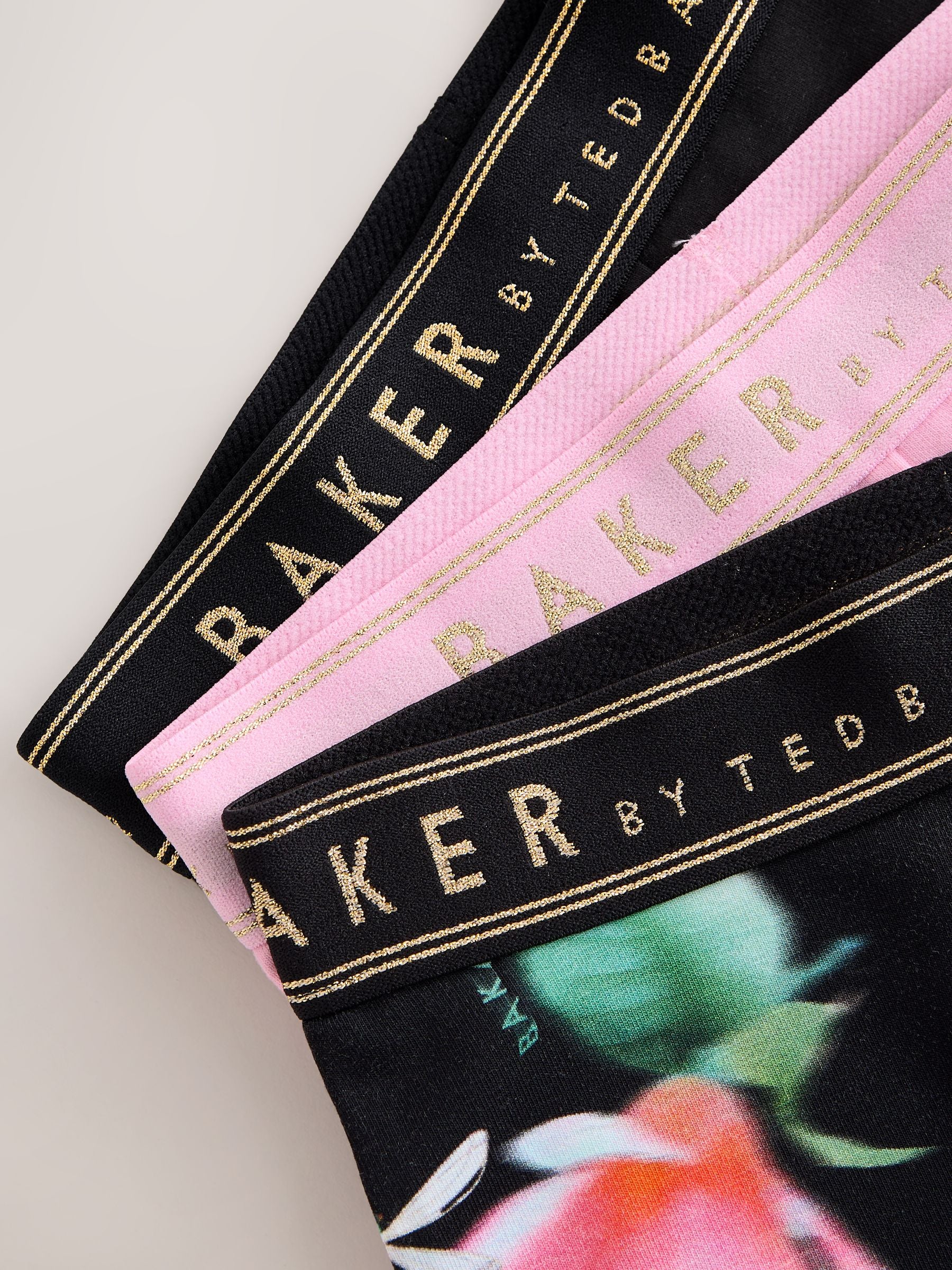 Baker by Ted Baker 3 Pack Black/Pink Flares Leggings