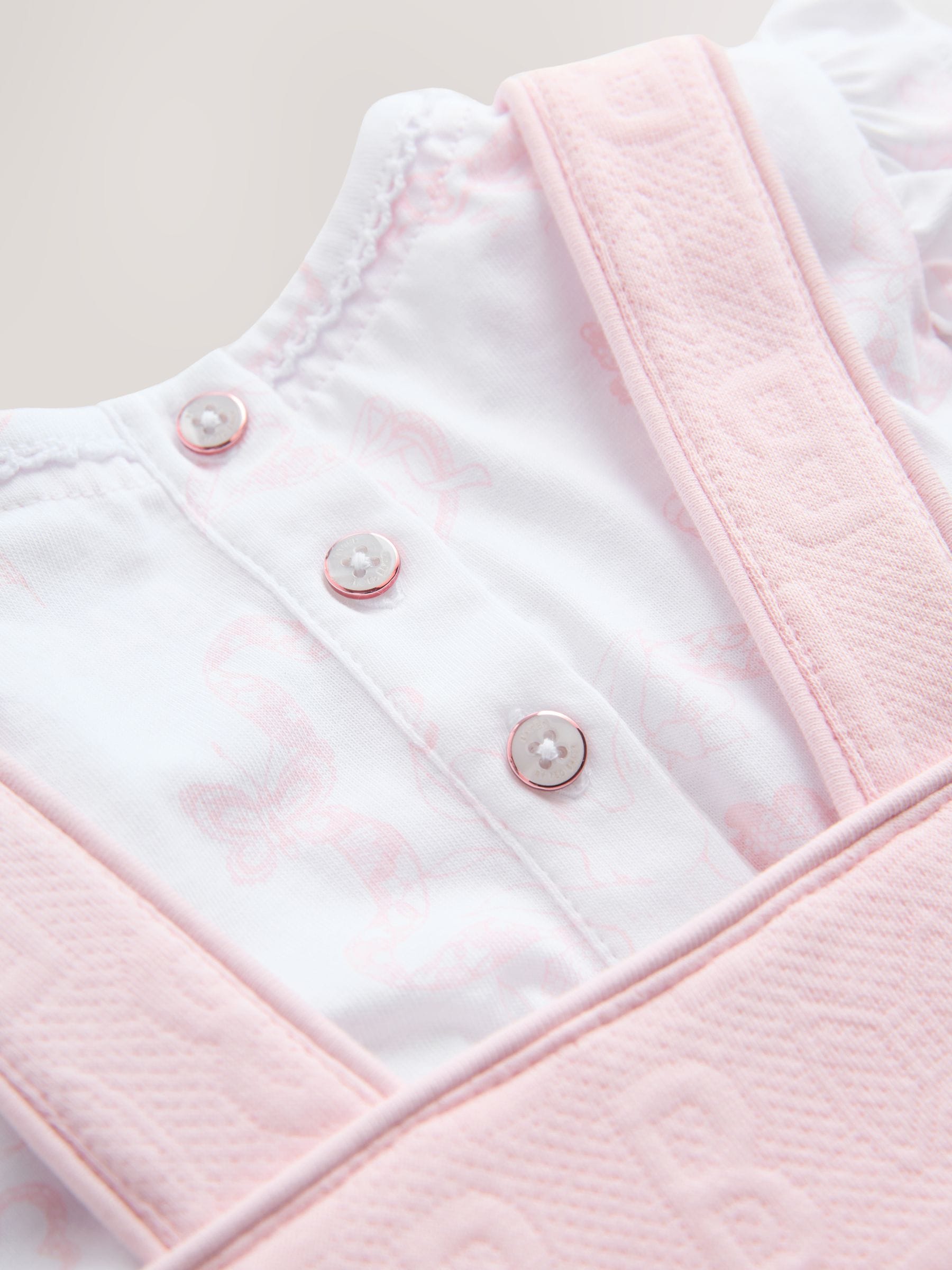 Baker by Ted Baker 2 Piece Jacquard Bow Dungaree & T-Shirt Set