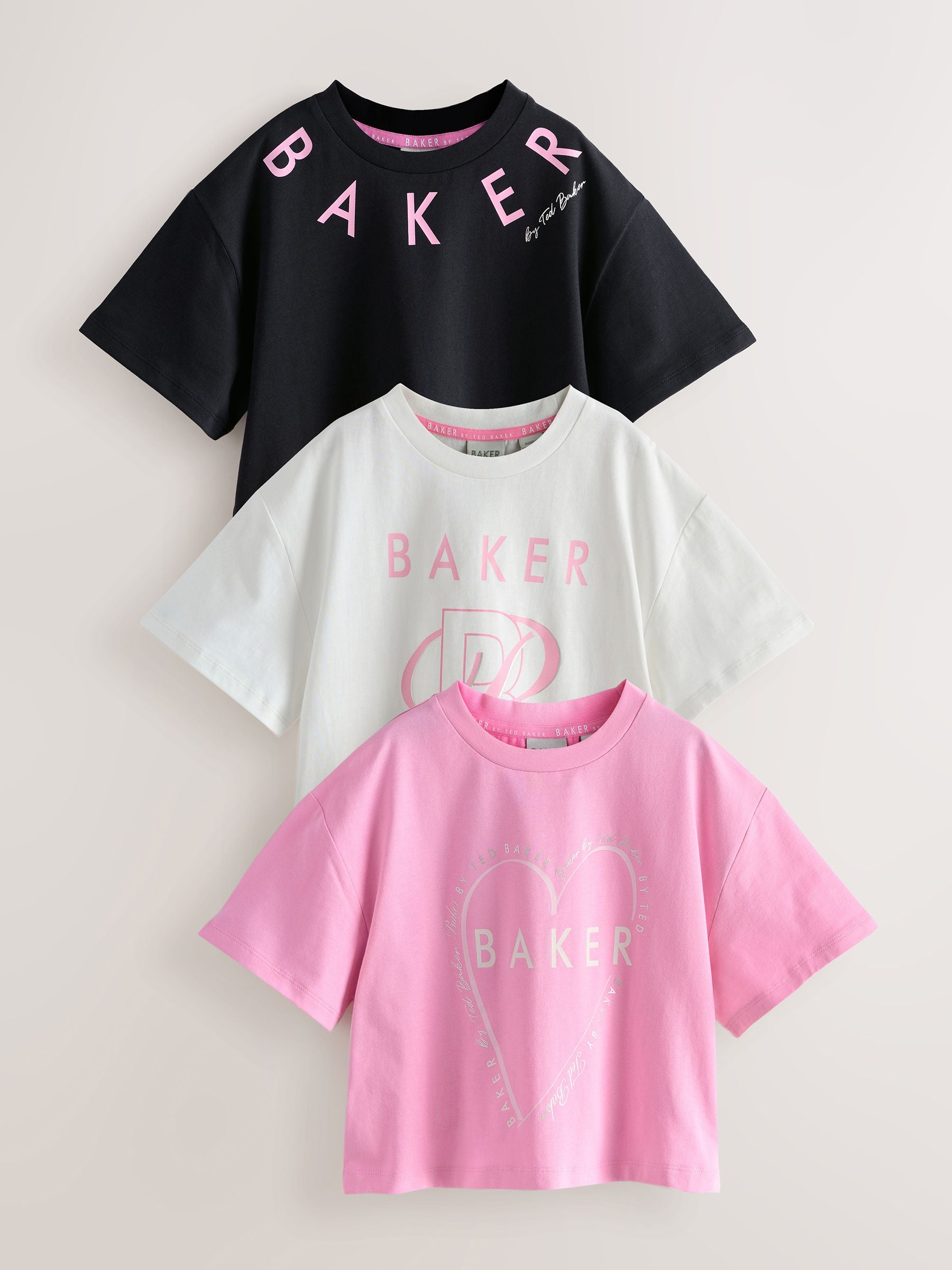 Baker by Ted Baker Boxy Fit Graphic T-Shirts 3 Pack