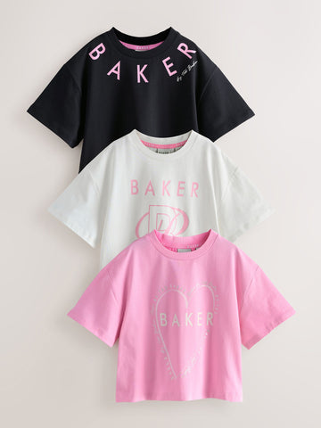 Baker by Ted Baker Boxy Fit Graphic T-Shirts 3 Pack