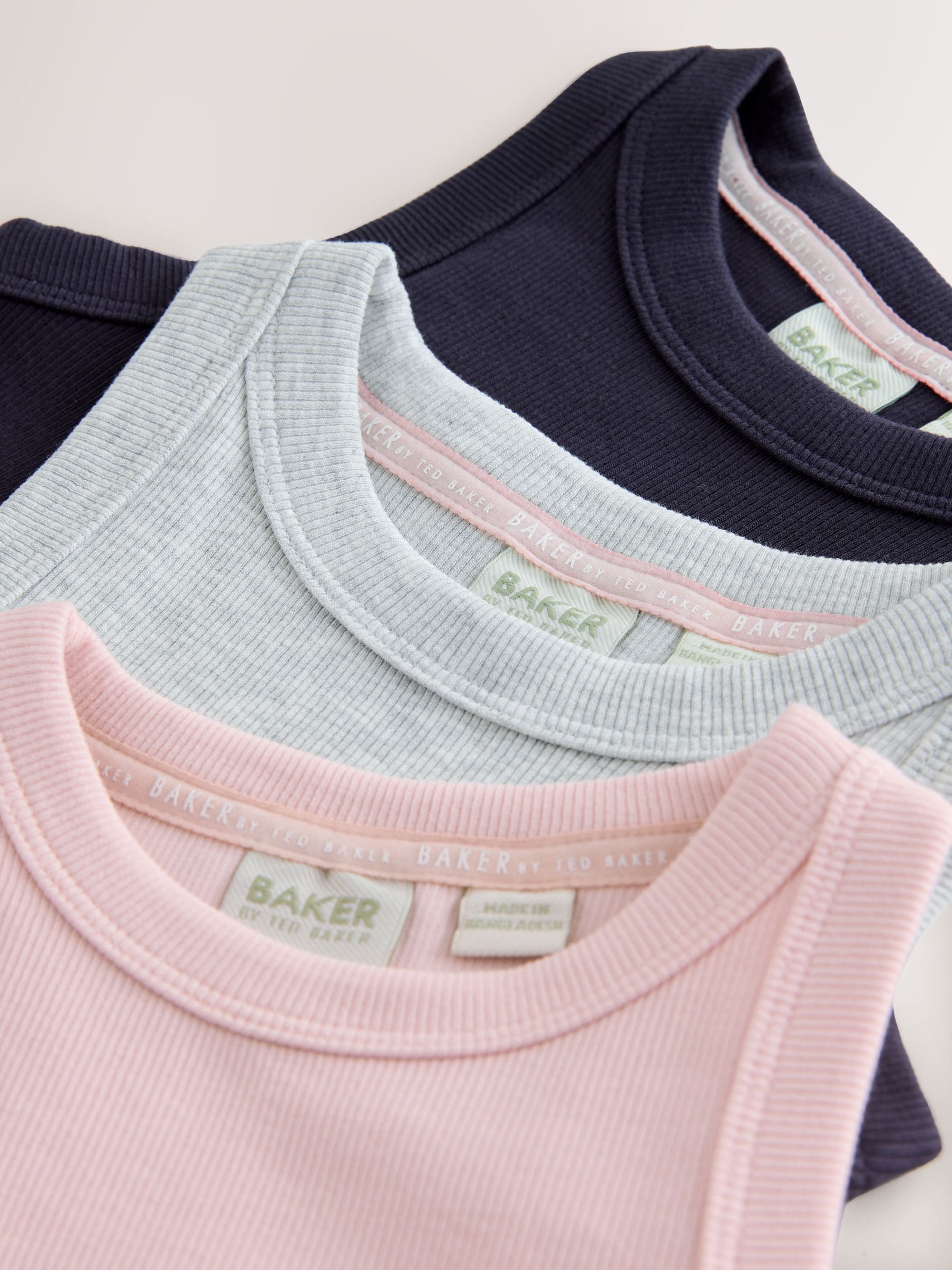 Baker by Ted Baker 3 Pack Ribbed Racer Vests
