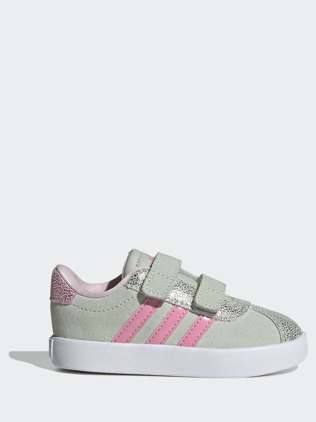 adidas Green VL Court 3.0 Hook and Loop Kids Trainers