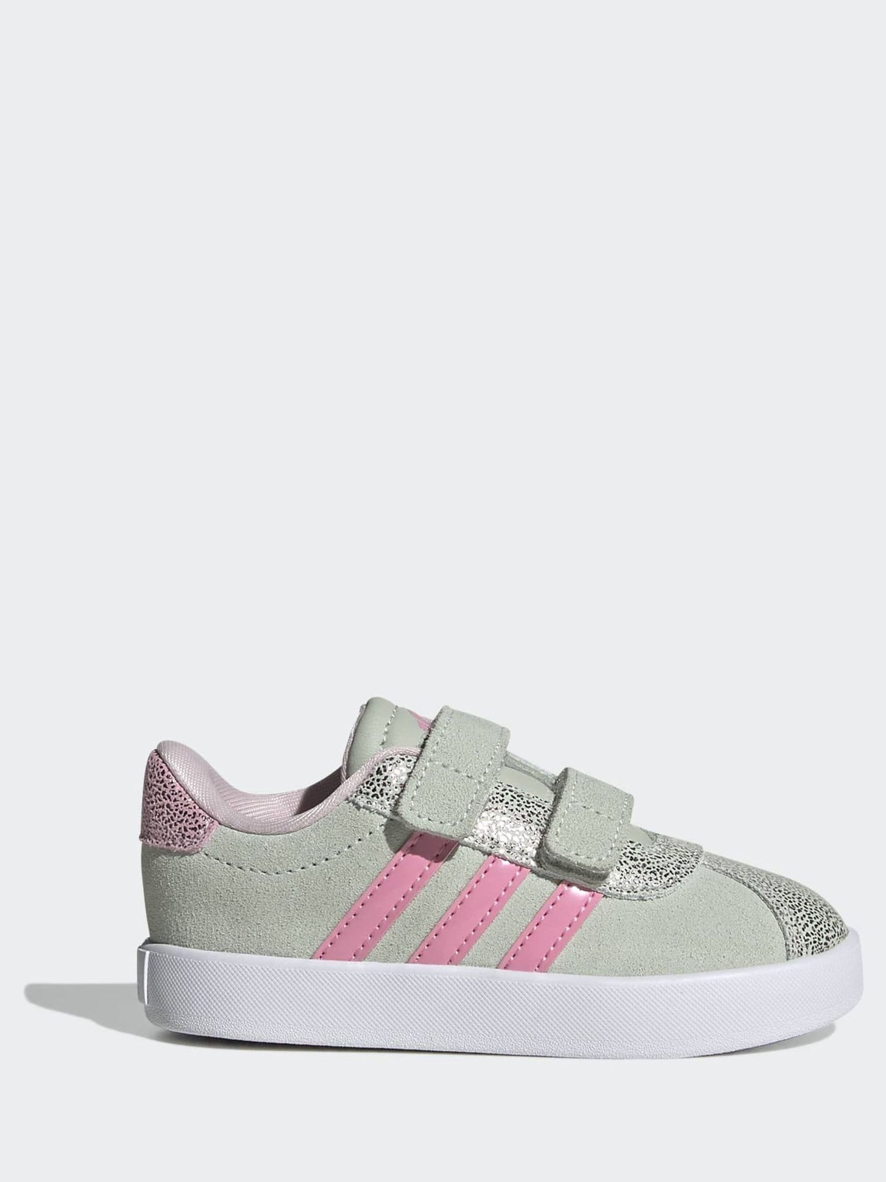 adidas Green VL Court 3.0 Hook and Loop Kids Trainers