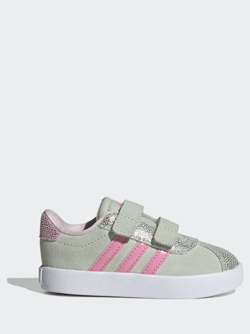 adidas Green VL Court 3.0 Hook and Loop Kids Trainers