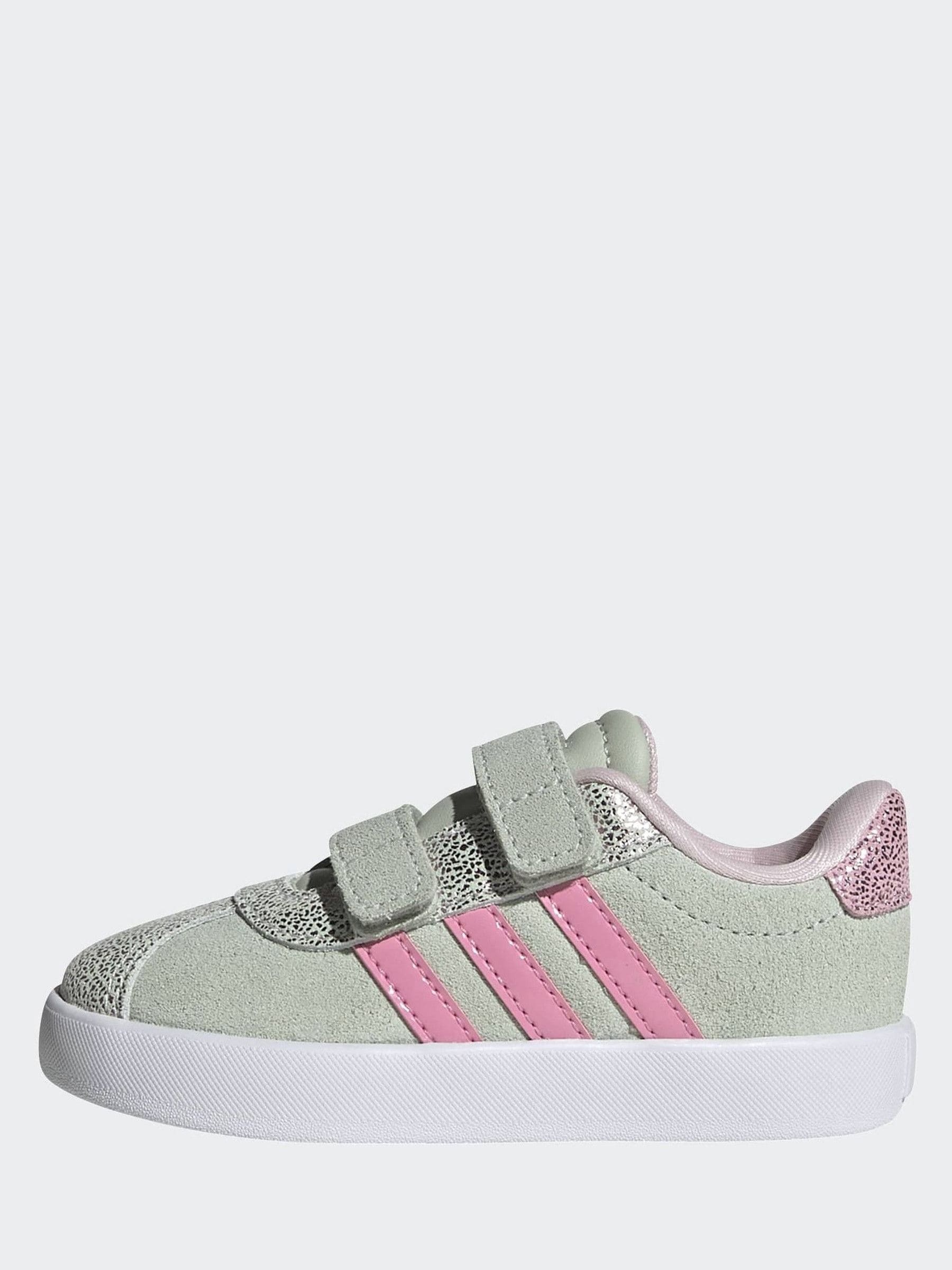 adidas Green VL Court 3.0 Hook and Loop Kids Trainers