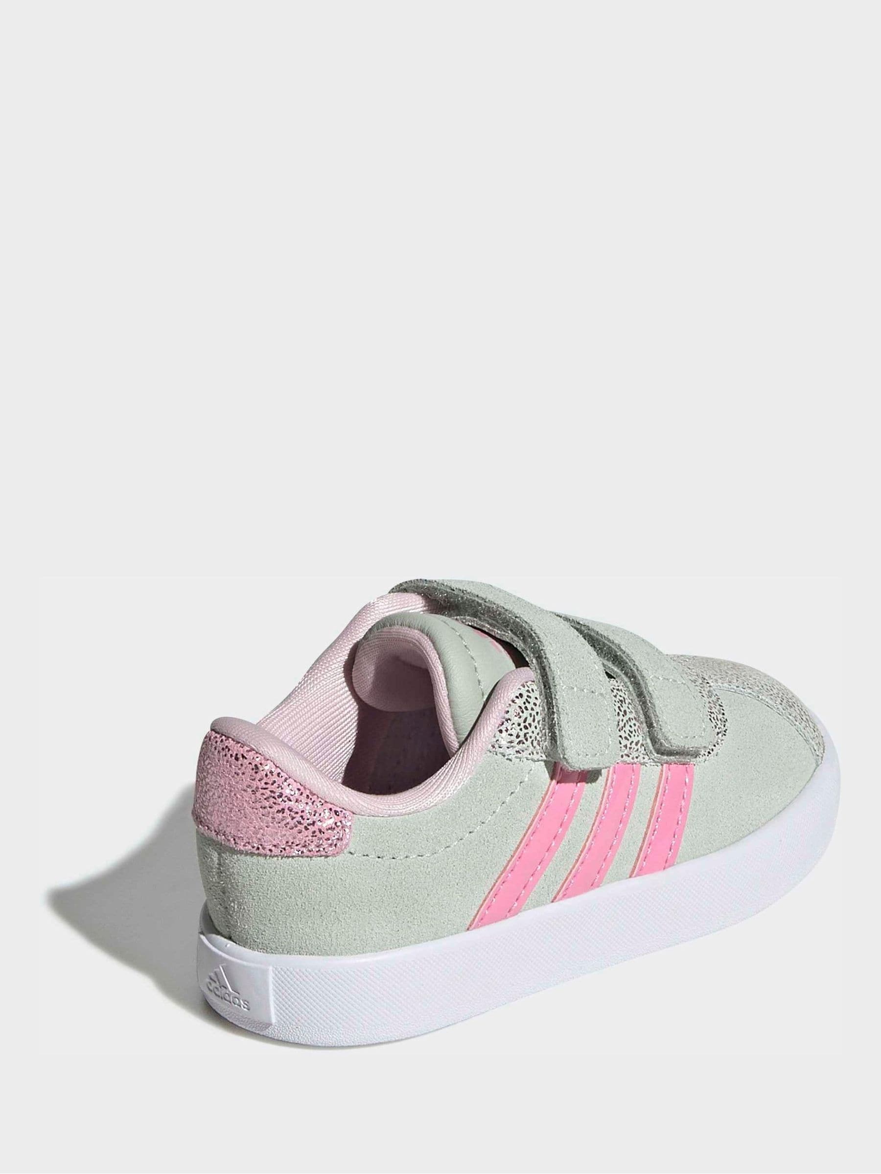adidas Green VL Court 3.0 Hook and Loop Kids Trainers