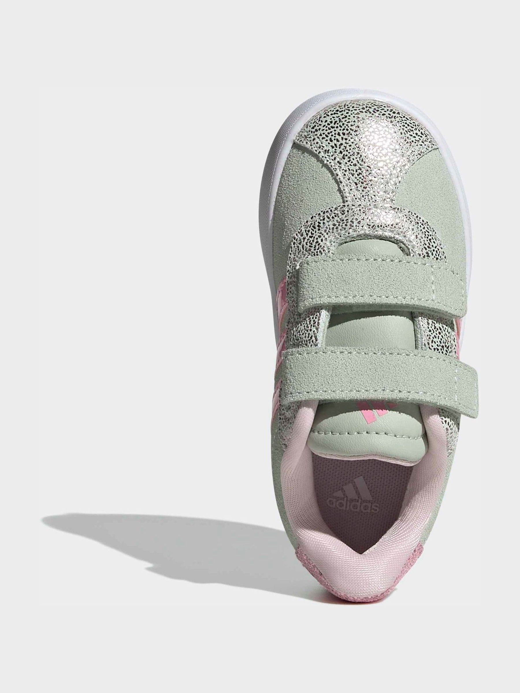 adidas Green VL Court 3.0 Hook and Loop Kids Trainers