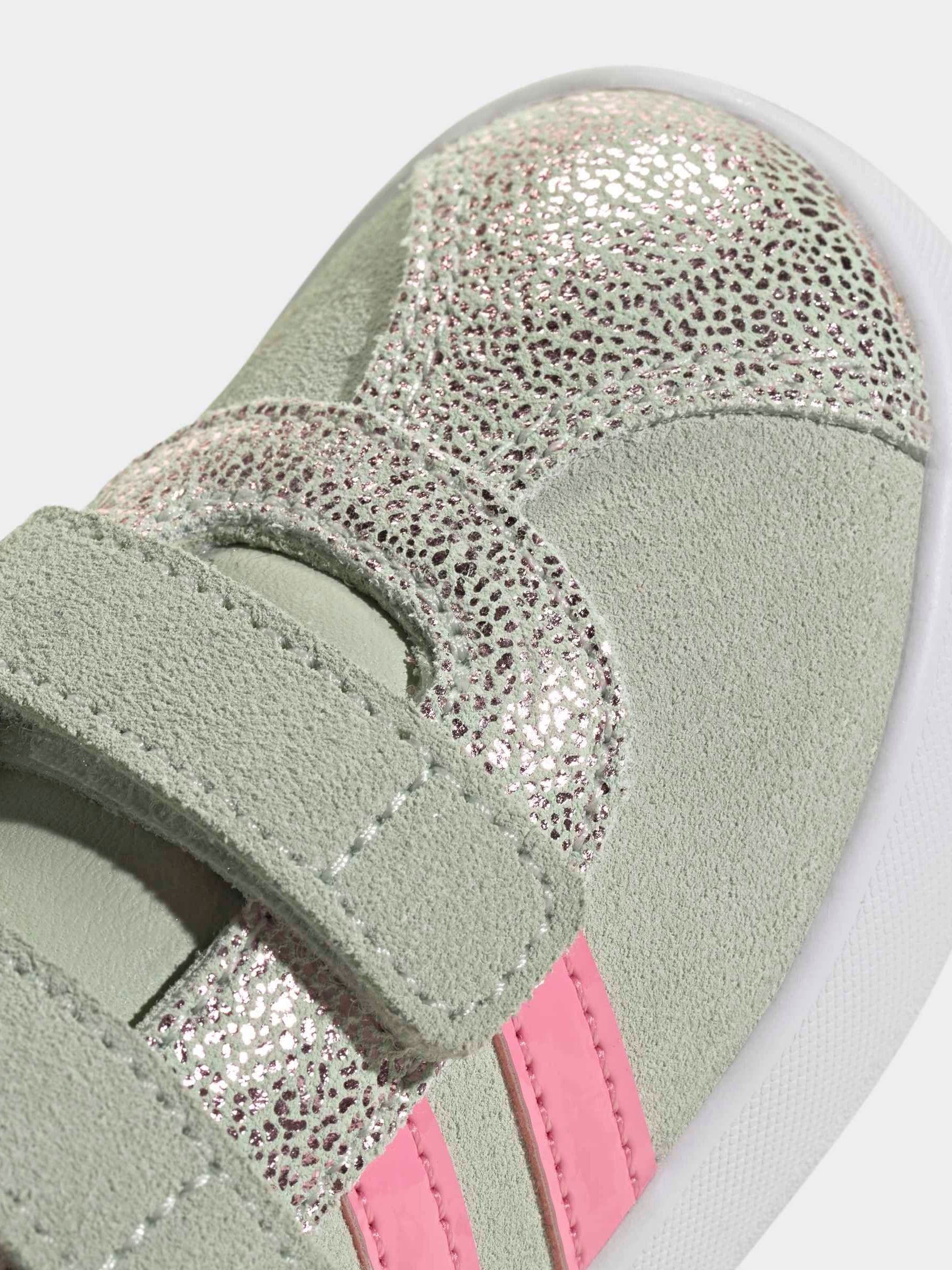 adidas Green VL Court 3.0 Hook and Loop Kids Trainers