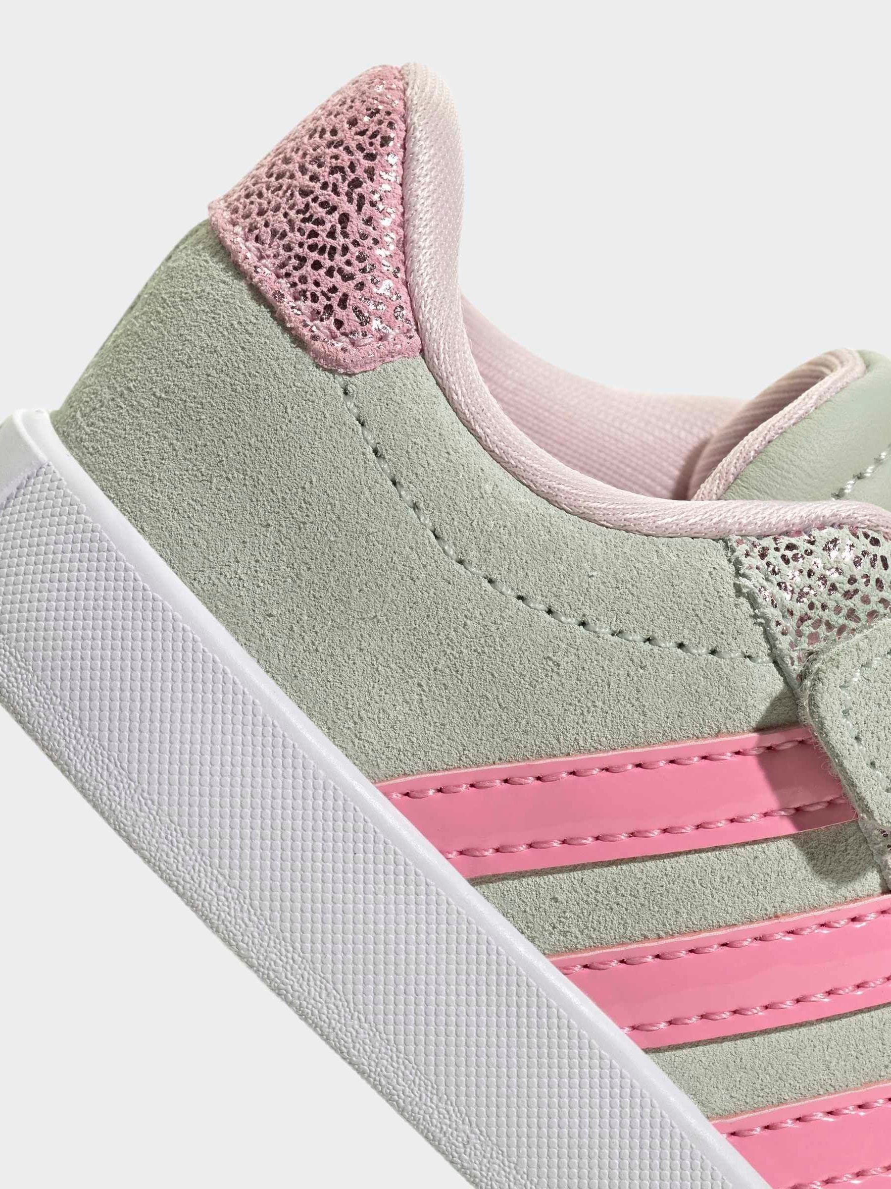 adidas Green VL Court 3.0 Hook and Loop Kids Trainers