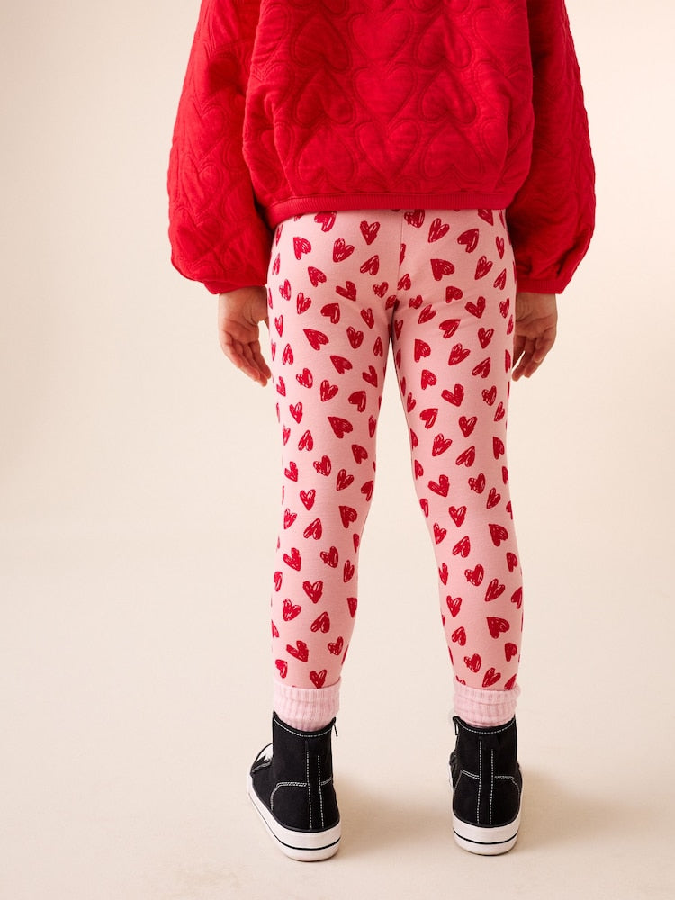 Pink/Red Heart Leggings (3-16yrs) - Image 3 of 8