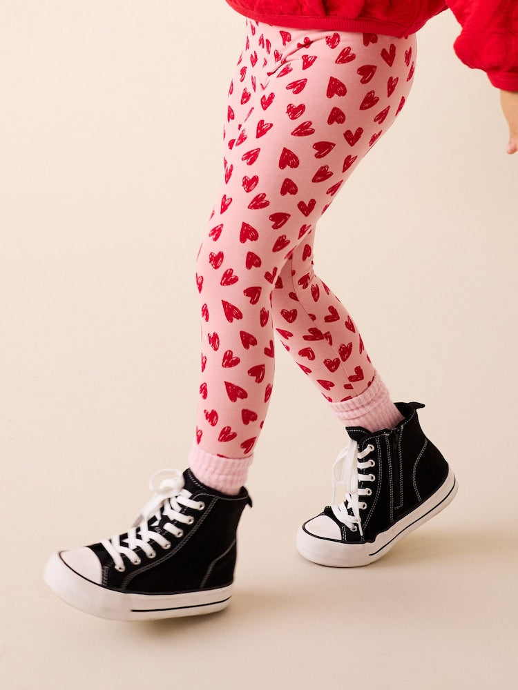 Pink/Red Heart Leggings (3-16yrs) - Image 4 of 8