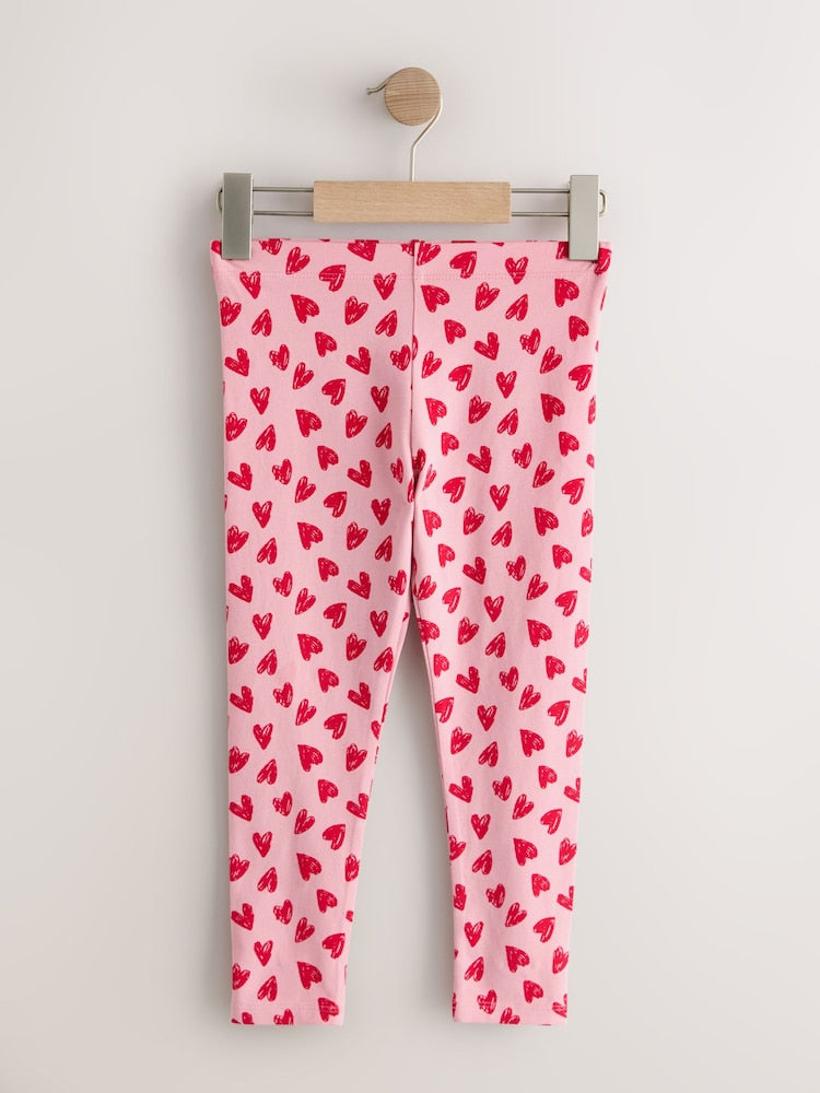 Pink/Red Heart Leggings (3-16yrs) - Image 5 of 8