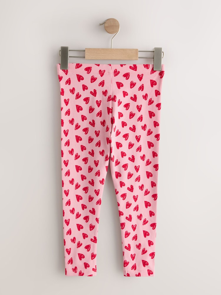 Pink/Red Heart Leggings (3-16yrs) - Image 6 of 8