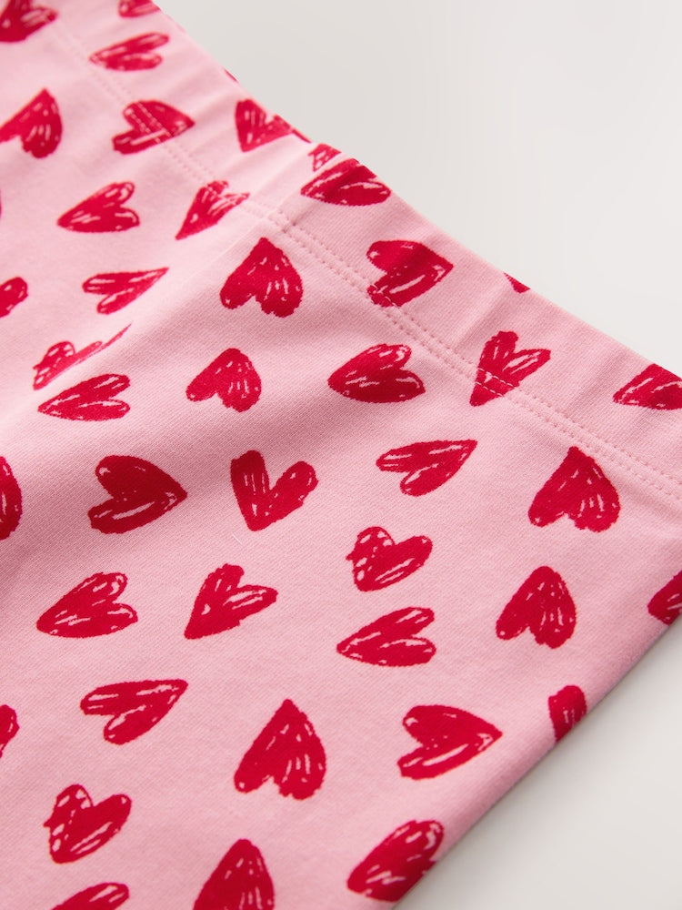 Pink/Red Heart Leggings (3-16yrs) - Image 7 of 8