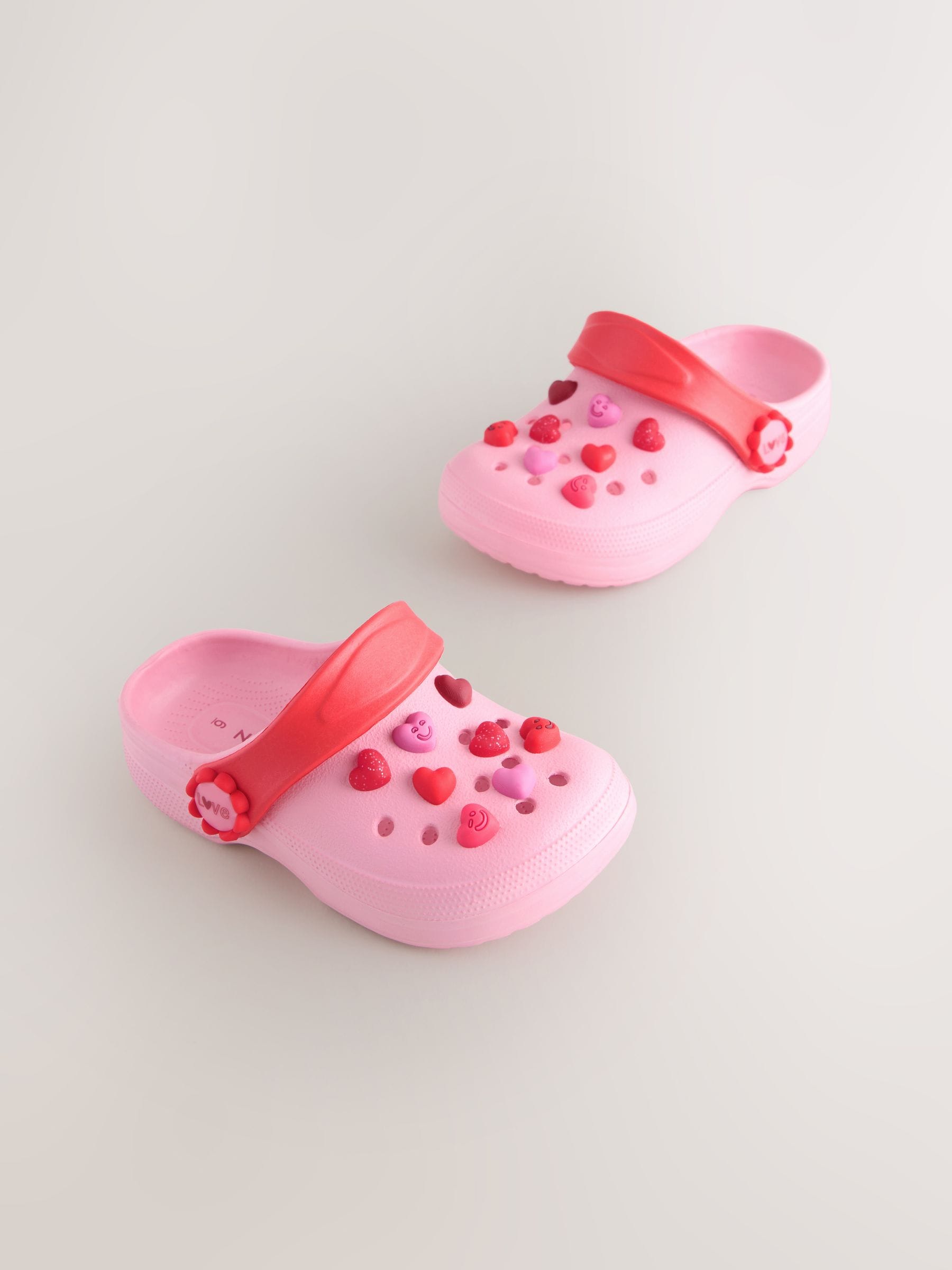 Pink/Red Hearts Standard Fit (F) Character Clogs