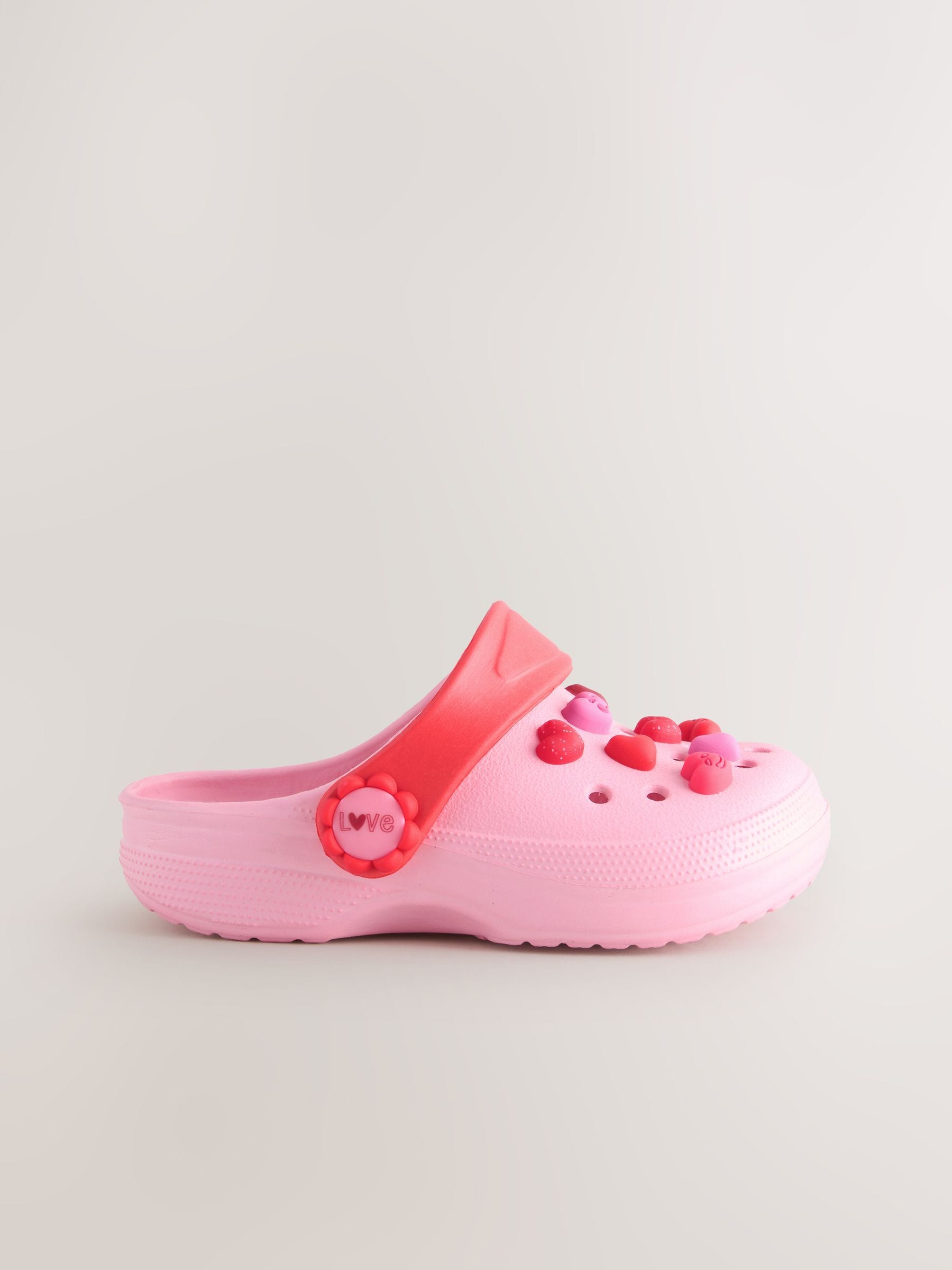 Pink/Red Hearts Standard Fit (F) Character Clogs