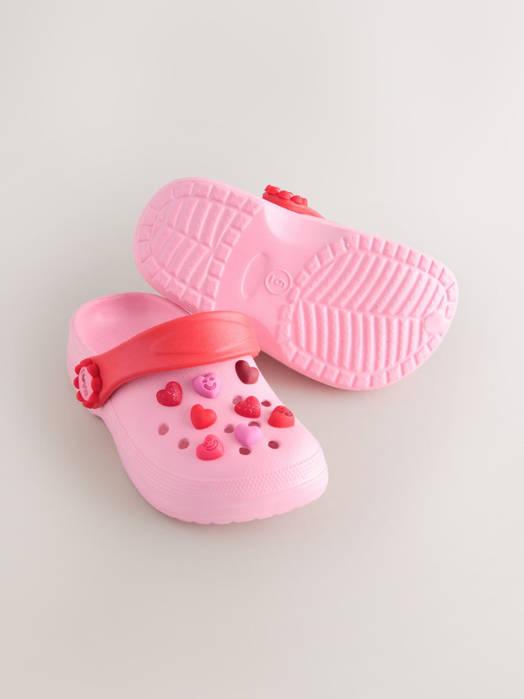 Pink/Red Hearts Standard Fit (F) Character Clogs
