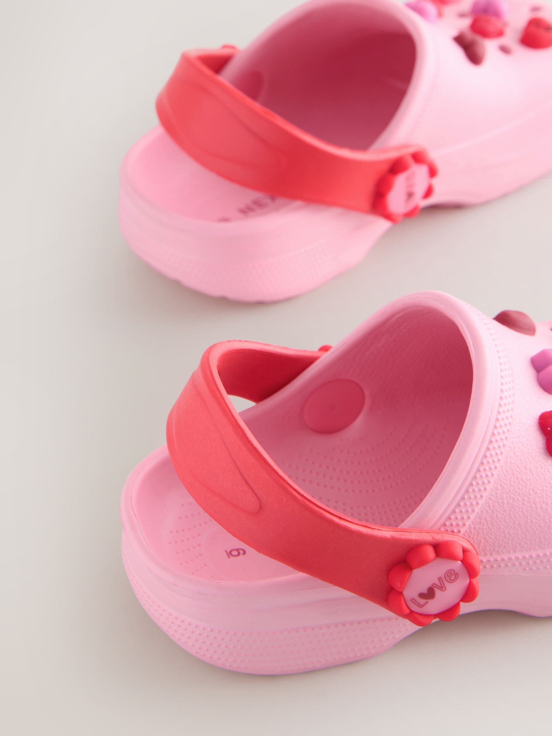 Pink/Red Hearts Standard Fit (F) Character Clogs