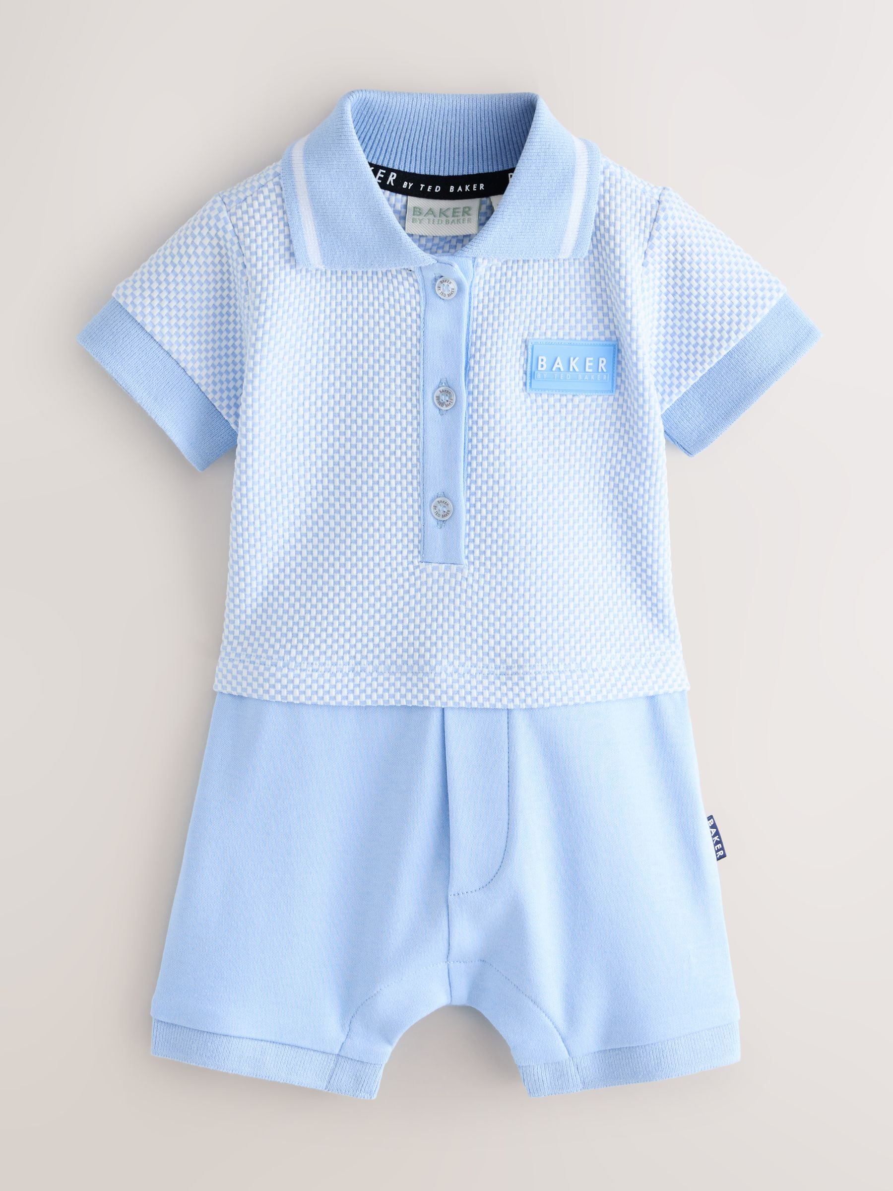 Baker by Ted Baker Blue Textured Romper