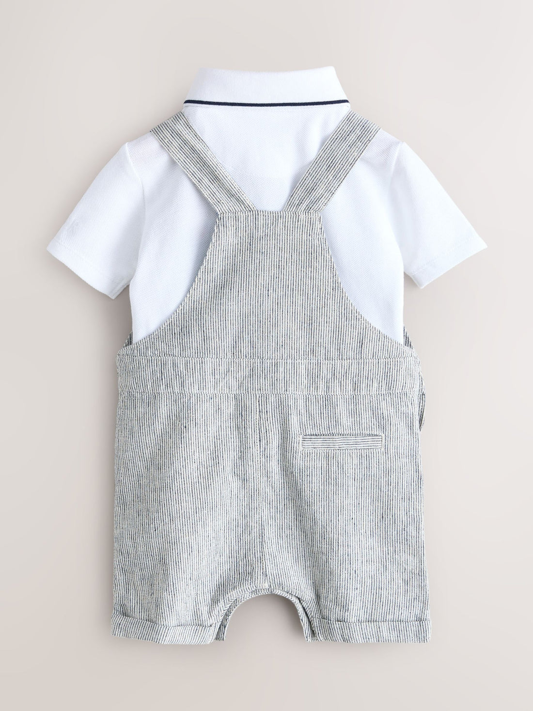 Baker by Ted Baker Stripe Dungaree and Polo Shirt Set