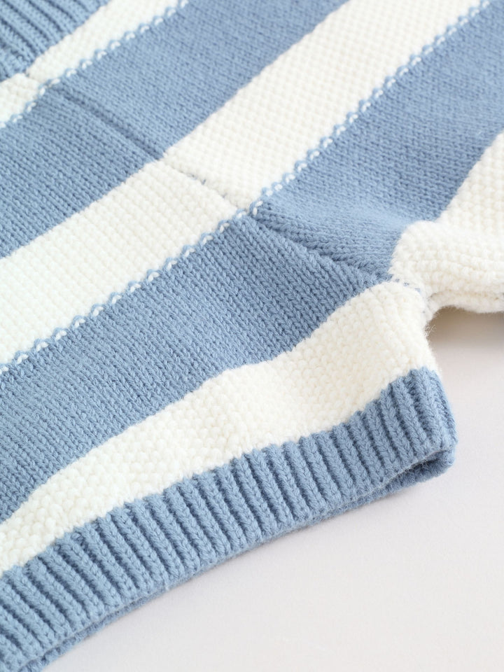 Blue Nautical Stripe Knitted Top and Shorts Baby Set (0mths-2yrs)