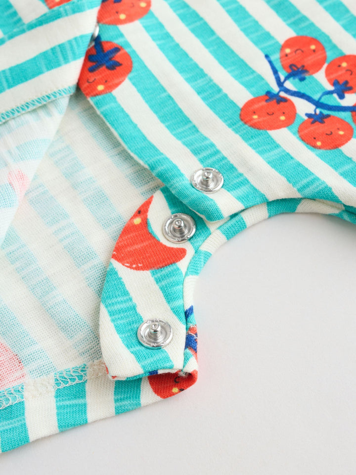 Tomato Print Jersey Baby Rompers 4 Pack