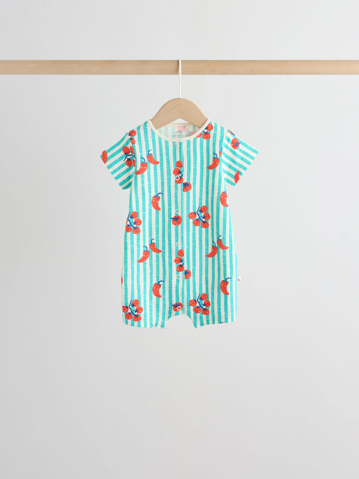 Tomato Print Jersey Baby Rompers 4 Pack