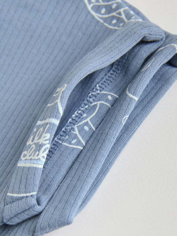 Blue/Neutral 100% Cotton Baby Rompers 4 Pack