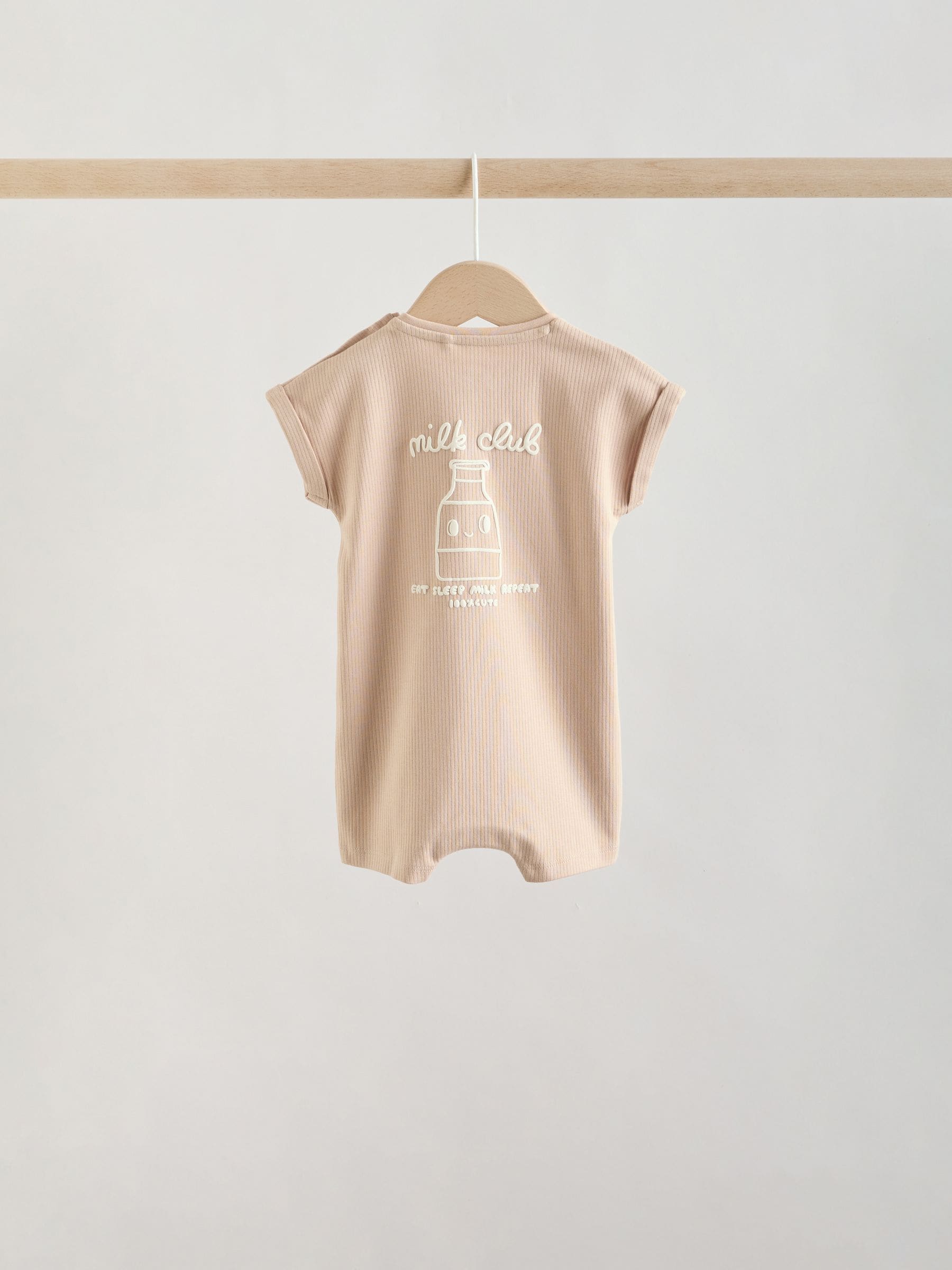 Blue/Neutral Cotton RIch Baby Rompers 4 Pack