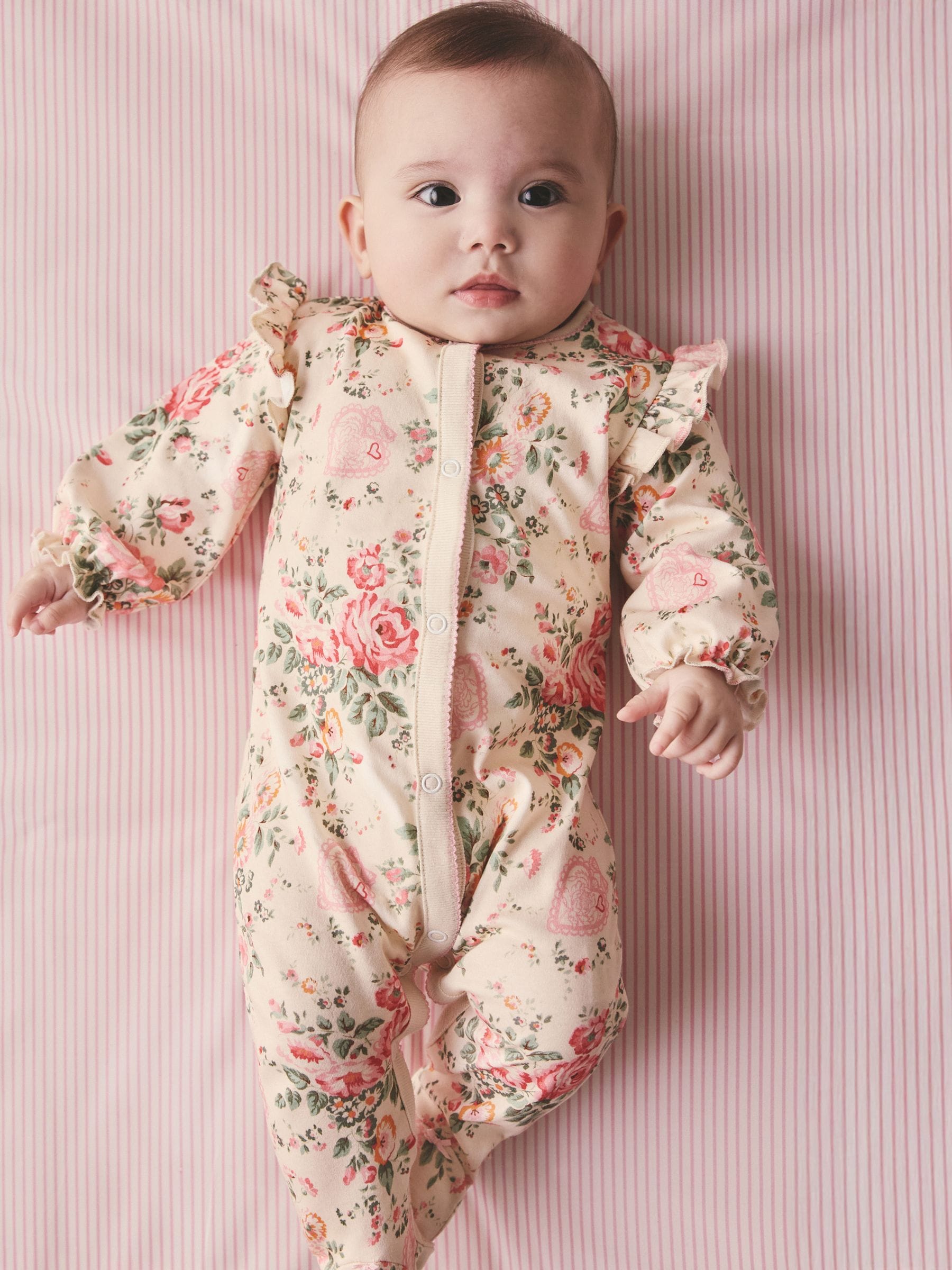 Pink/Cream Cath Kidston Baby Sleepsuit