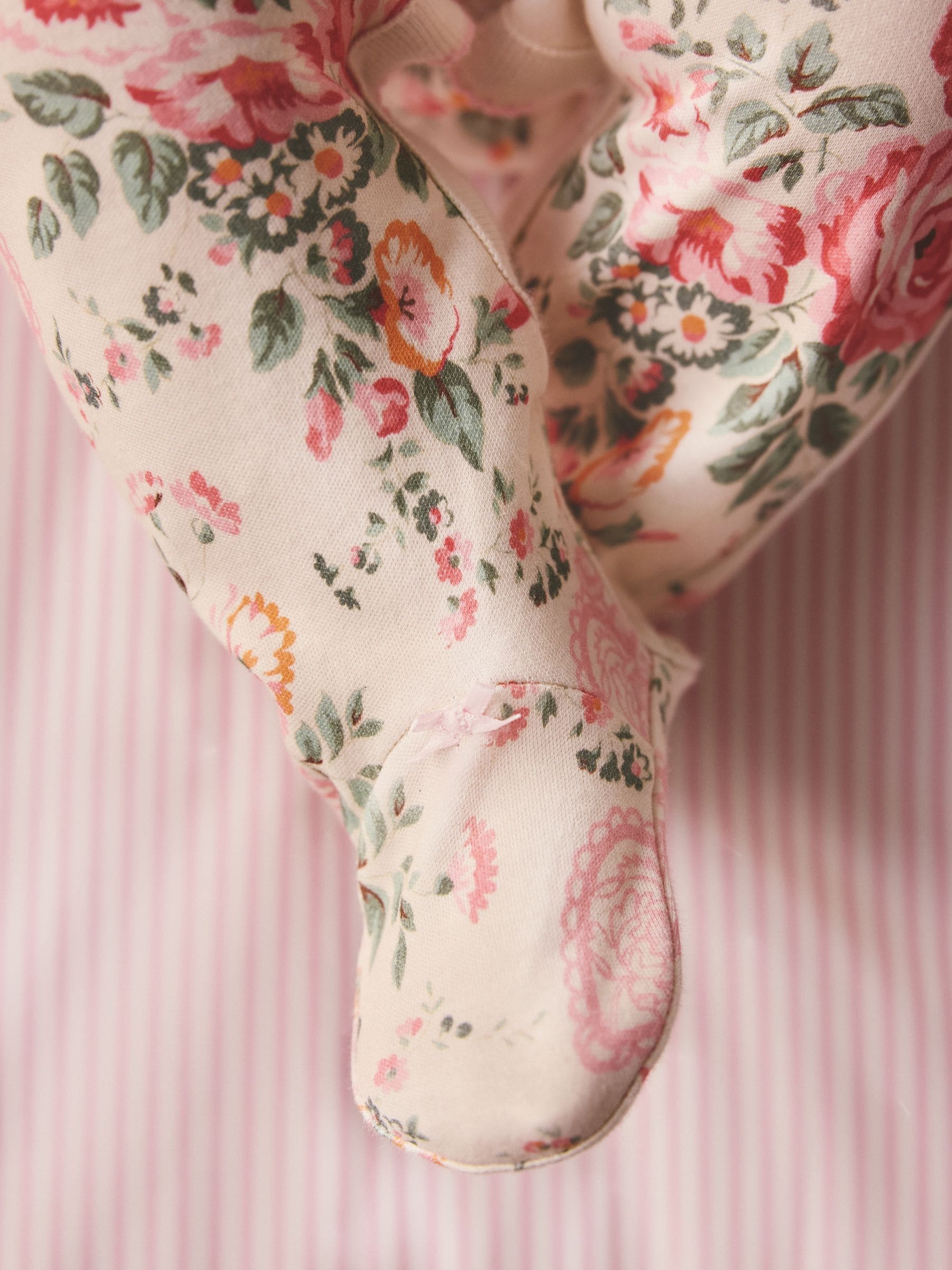 Pink/Cream Cath Kidston Baby Sleepsuit