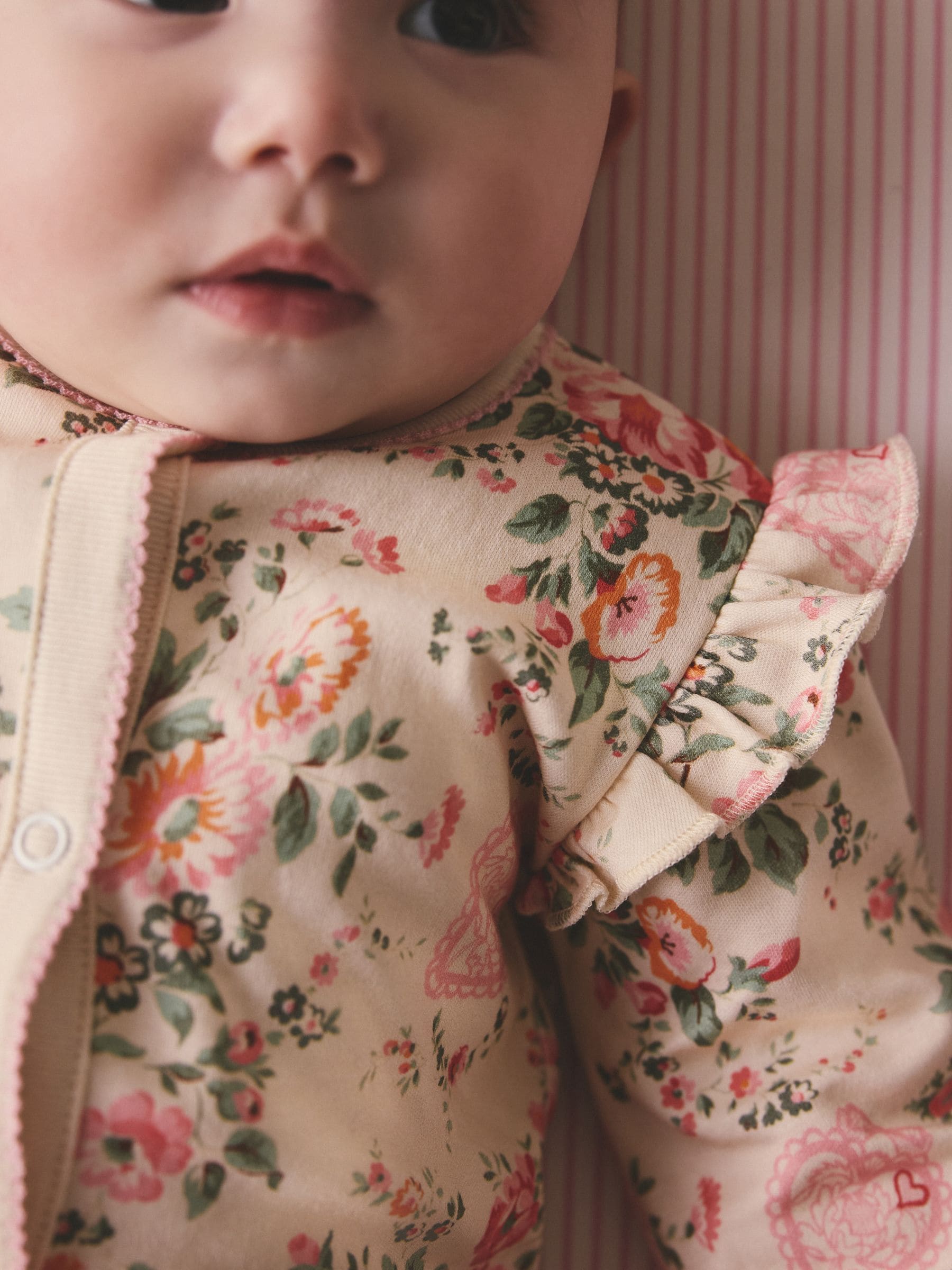 Pink/Cream Cath Kidston Baby Sleepsuit