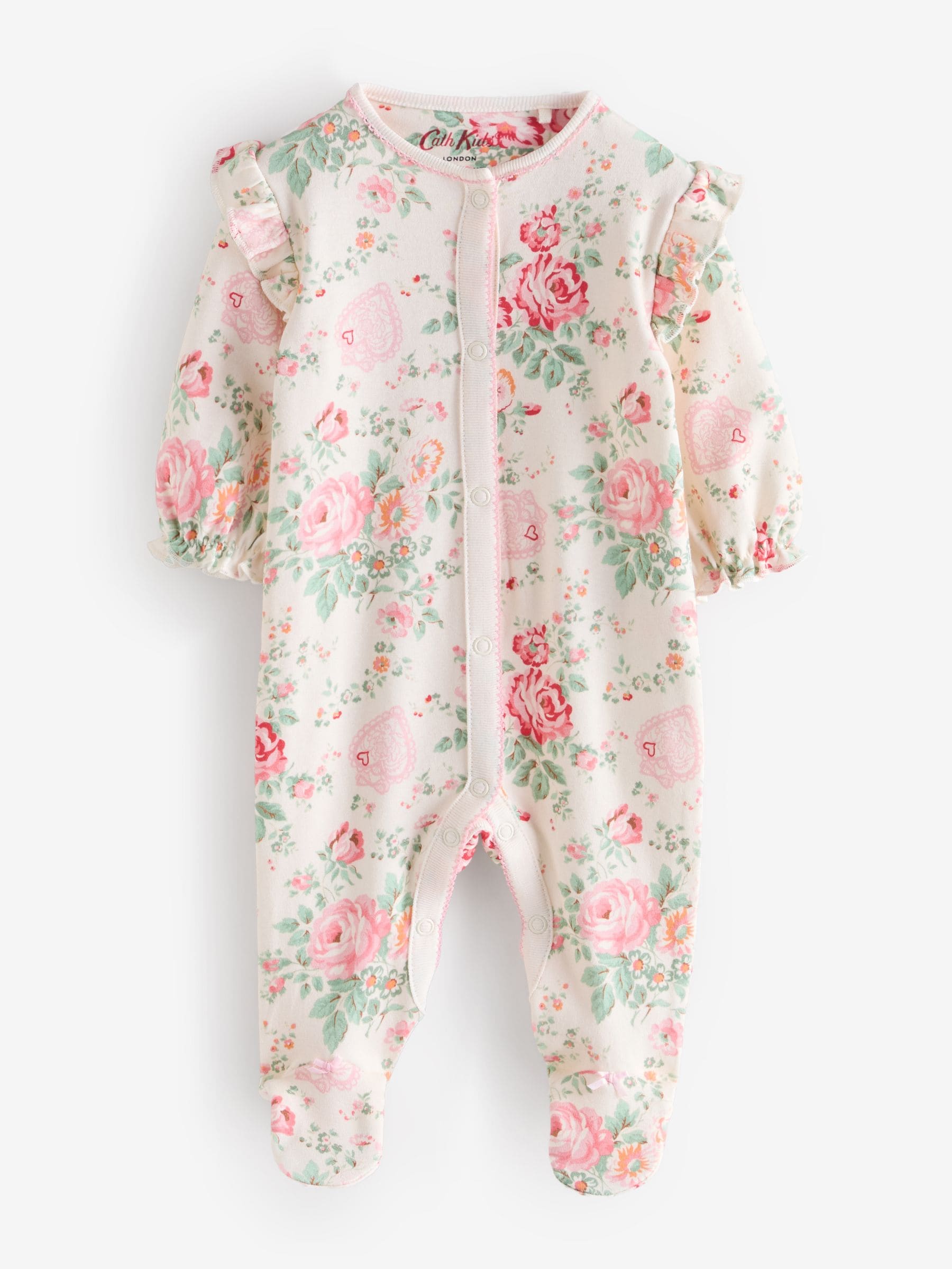 Pink/Cream Cath Kidston Baby Sleepsuit