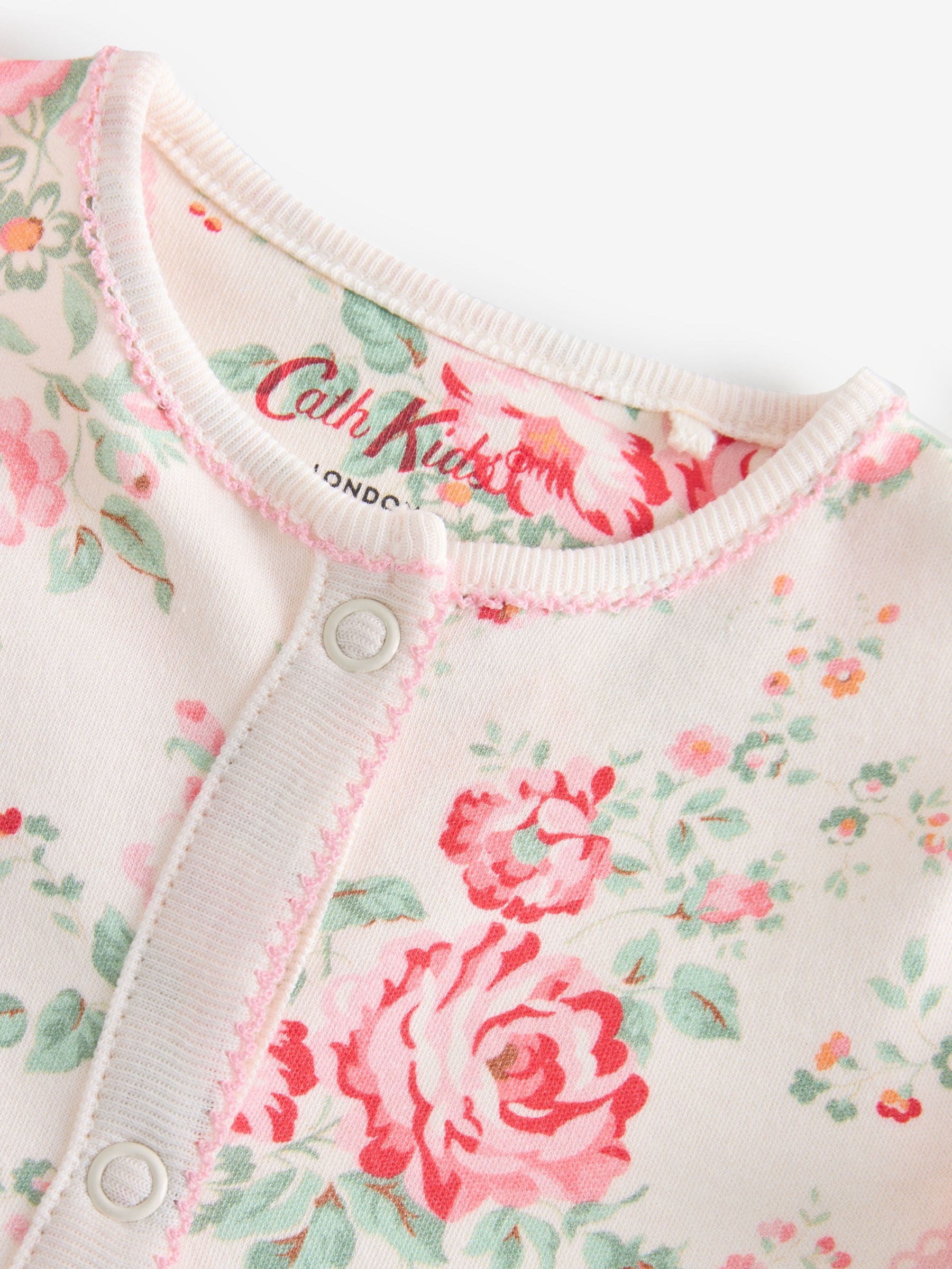 Pink/Cream Cath Kidston Baby Sleepsuit