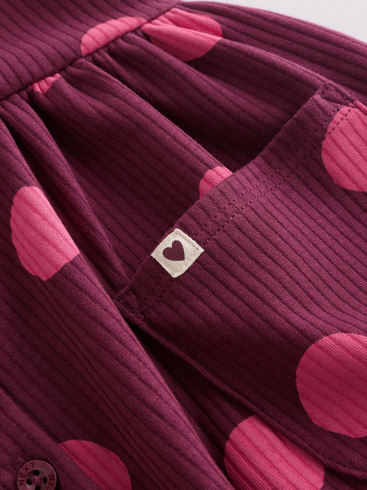 Pink Polka Dot Button Through Baby Rompers 3 Pack