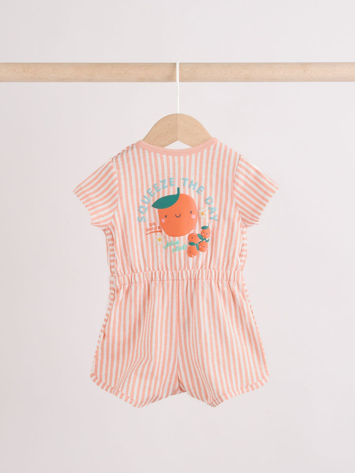 Blue and Orange Striped Jersey Sport Rompers 2 Pack