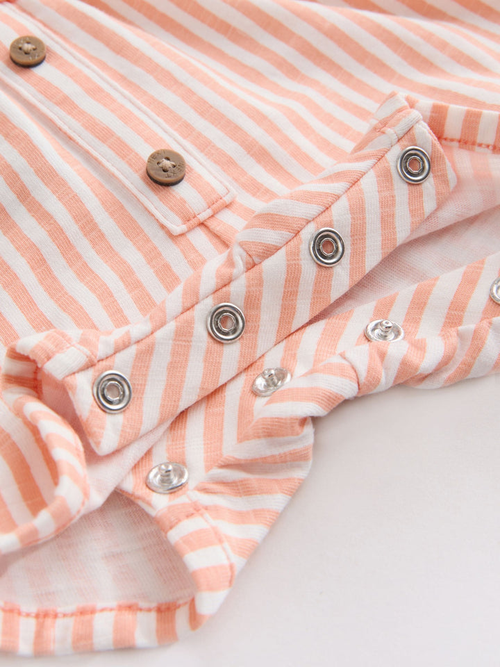 Blue and Orange Striped Jersey Sport Rompers 2 Pack