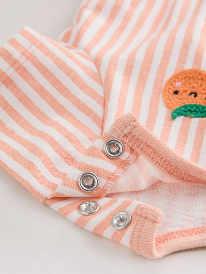 Blue and Orange Striped Jersey Sport Rompers 2 Pack