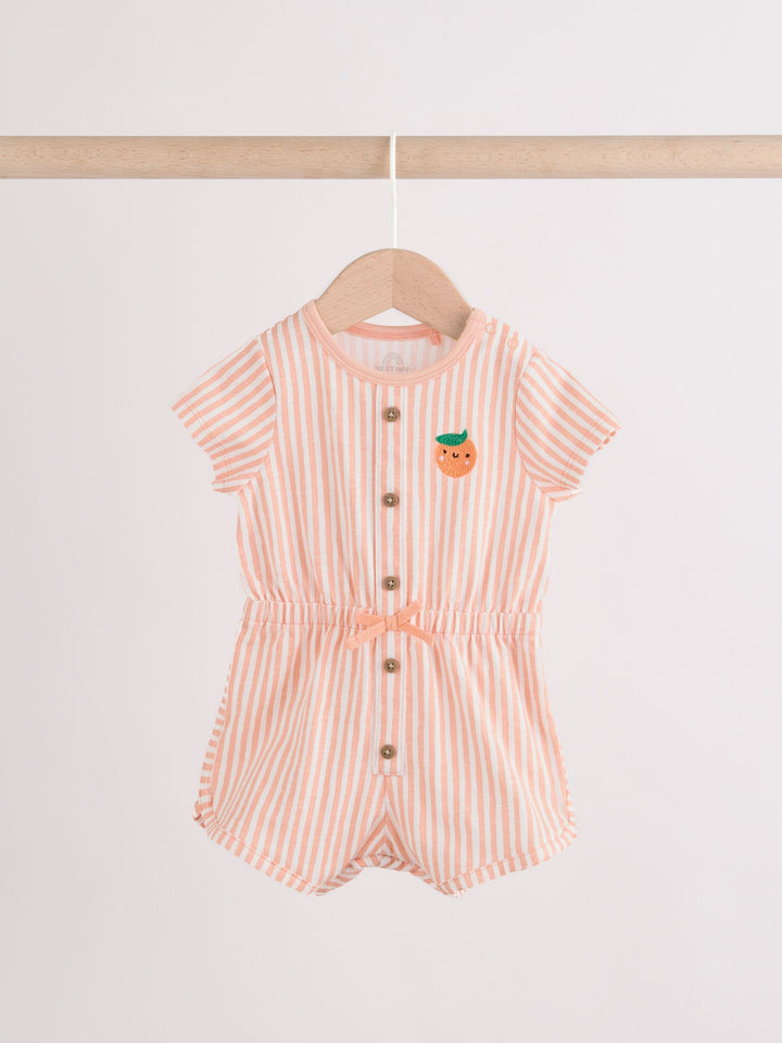 Blue and Orange Striped Jersey Sport Rompers 2 Pack
