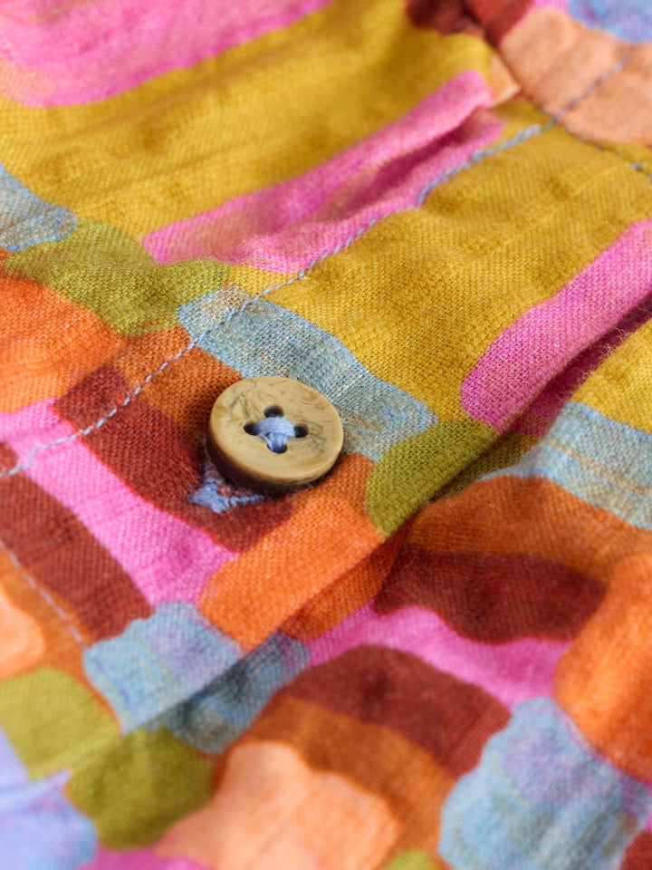 Multicoloured Check Flutter Sleeve Playsuit (3mths-7yrs)