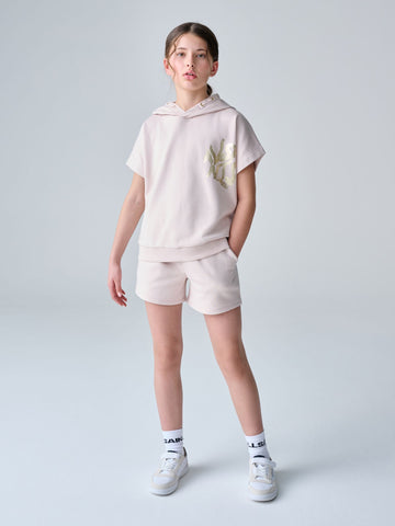 smALLSAINTS Light Pink Orlando Oversized Short Sleeve Hoodie and Shorts Set