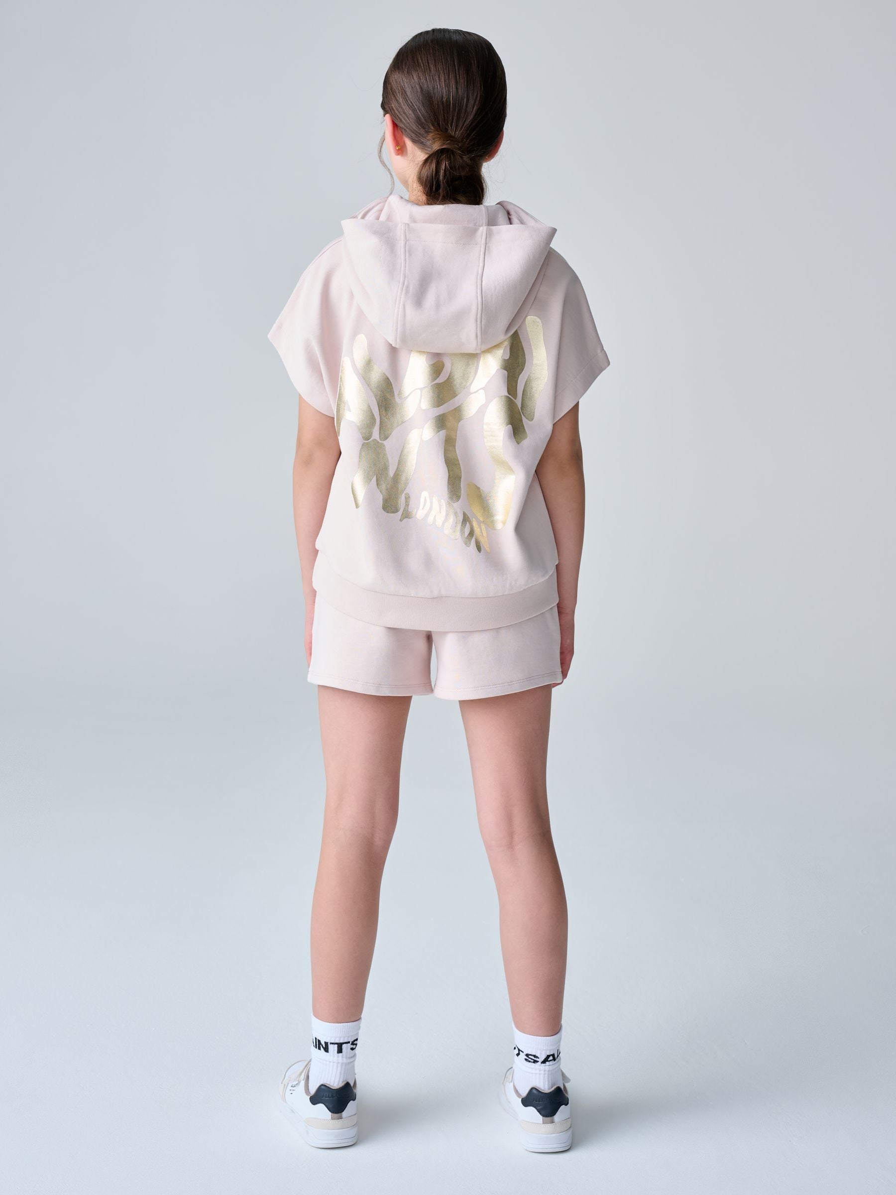 smALLSAINTS Light Pink Orlando Oversized Short Sleeve Hoodie and Shorts Set