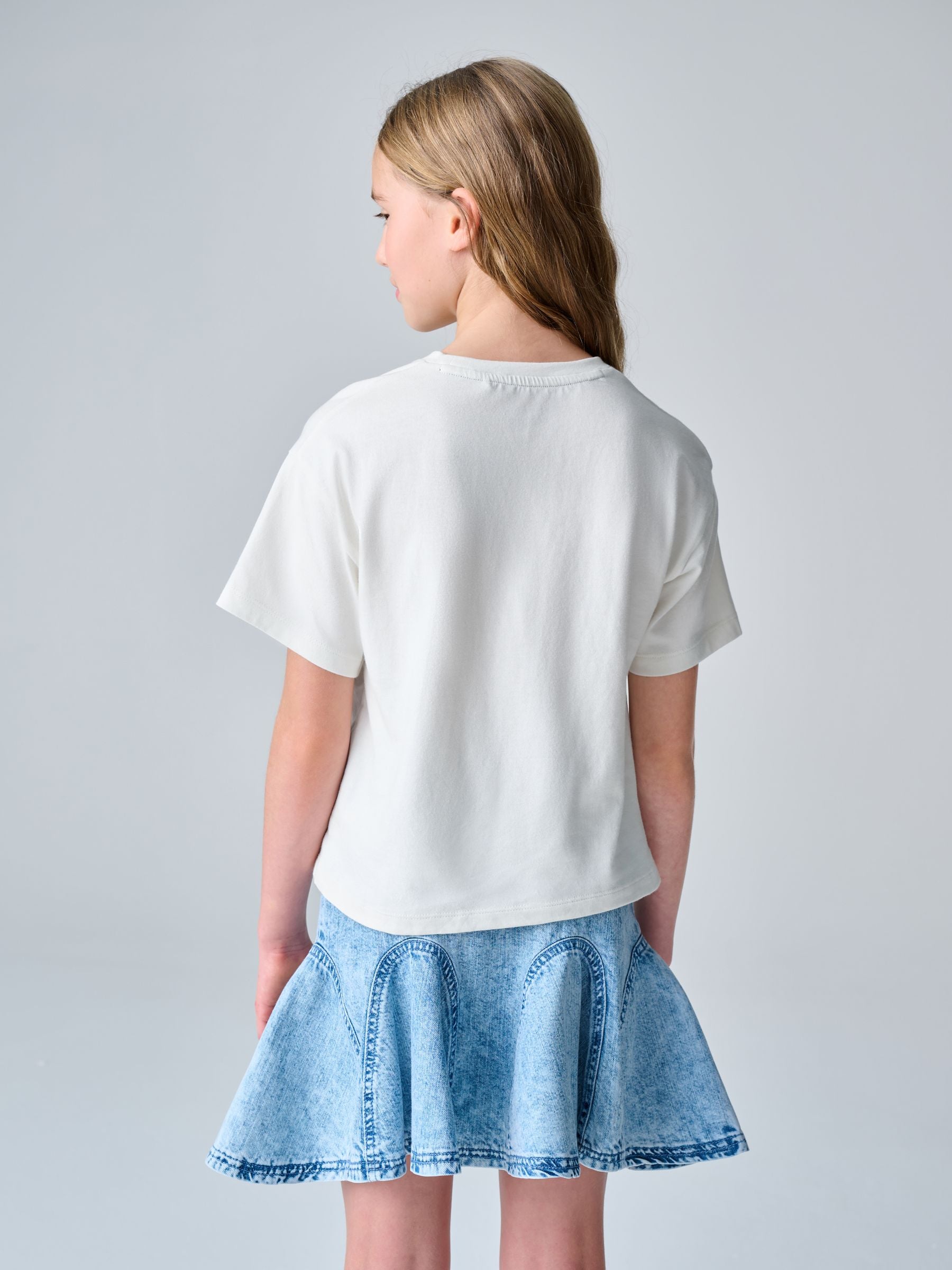 smALLSAINTS White/Soleil Graphic Ruched Oversized Crew T-Shirt